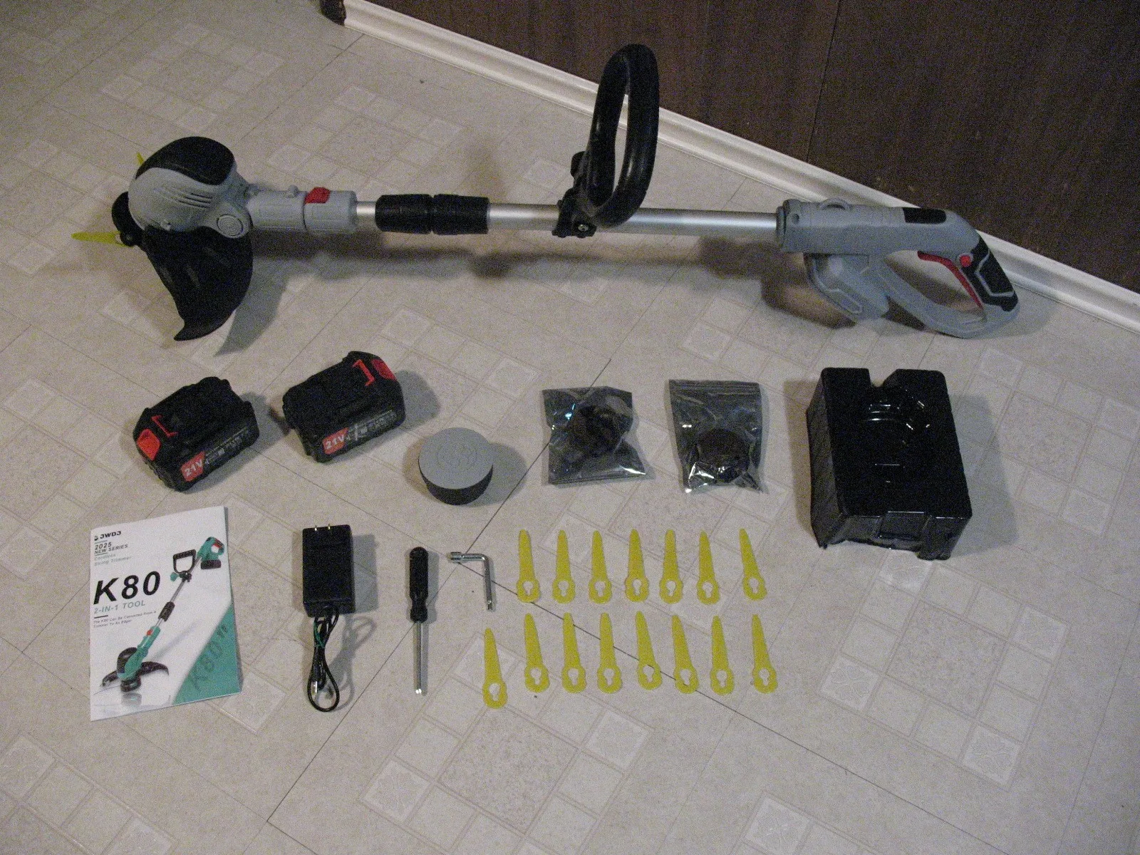 K80 Cordless 2 IN 1 Grass Trimmer/Edger, BRAND NEW thumbnail