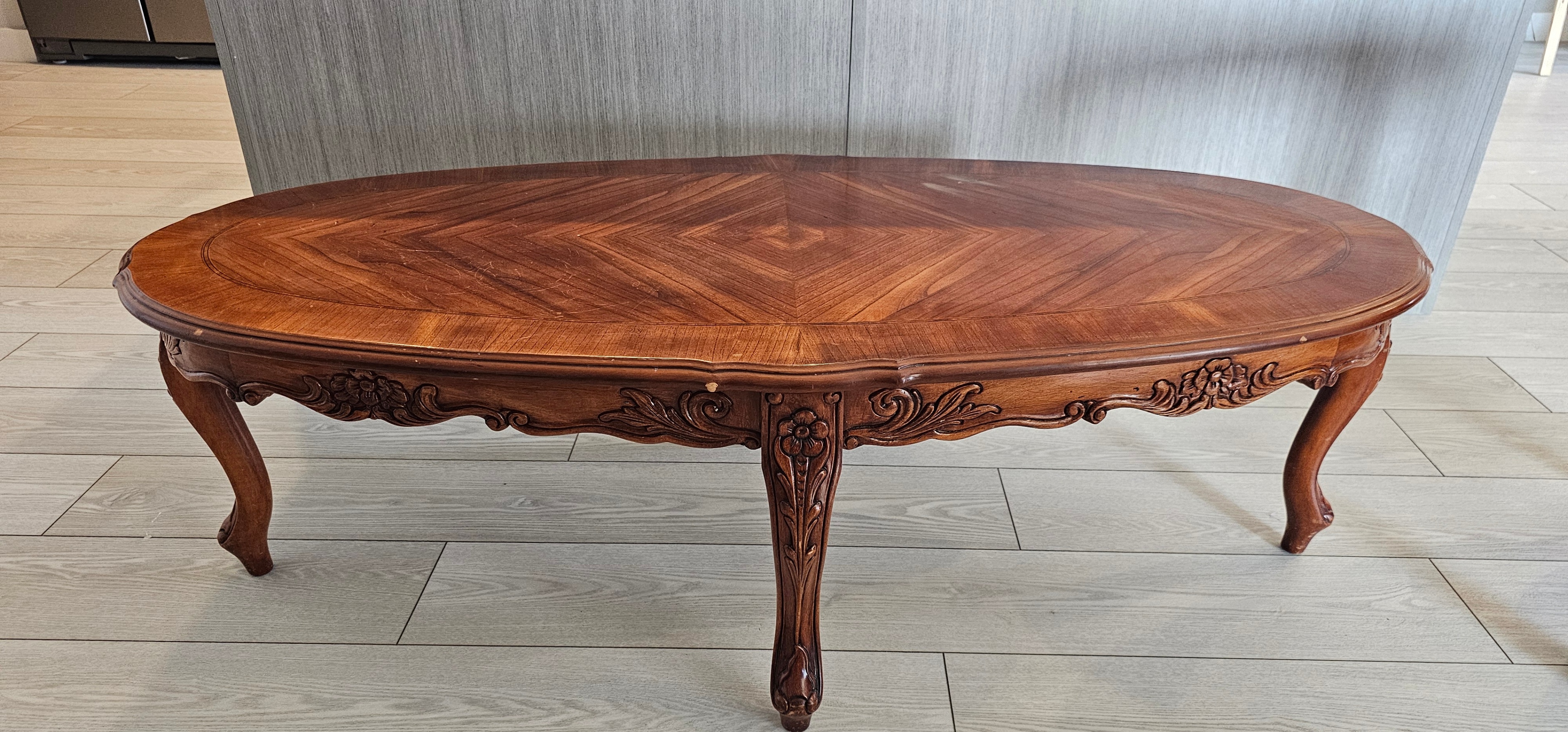 Vintage Style Teapoy Table with 2 Side Tables (Coffee Table Set) - photo 2