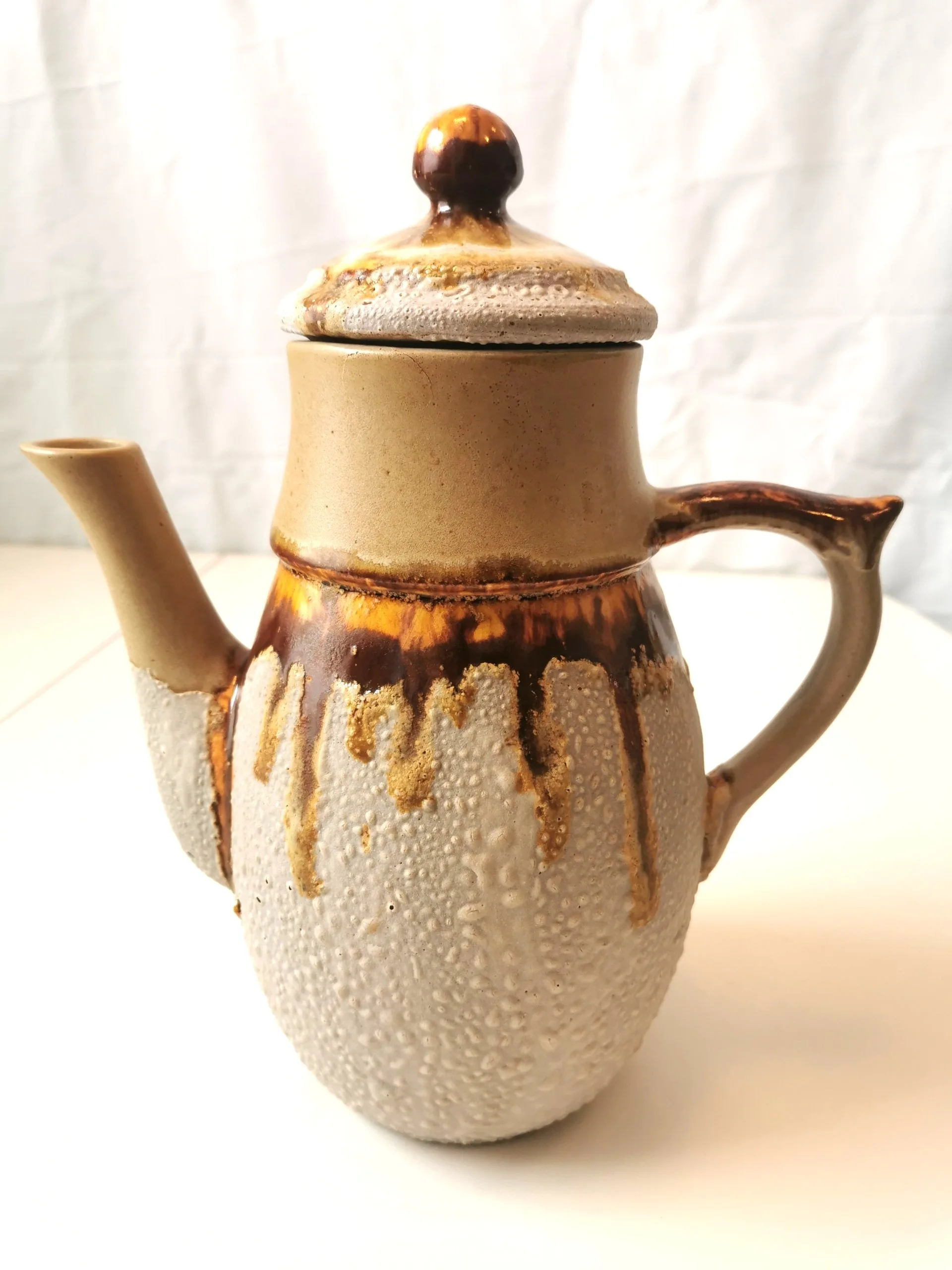 Vintage Tea / Coffee Pot Canada Stoneware Laurentian Pottery 840 thumbnail