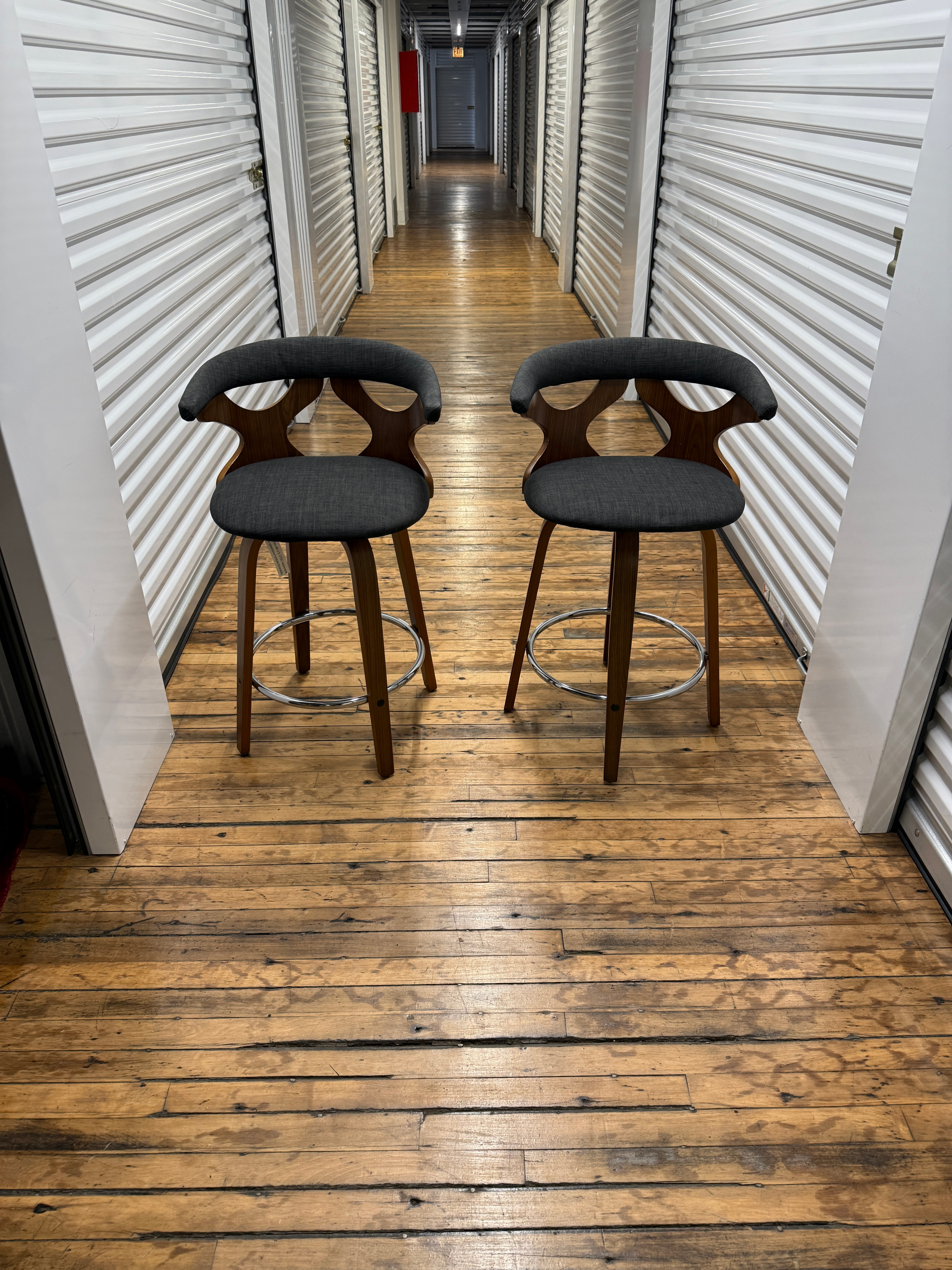 Mid-Century Modern Counter Height Barstool Set - Swivel