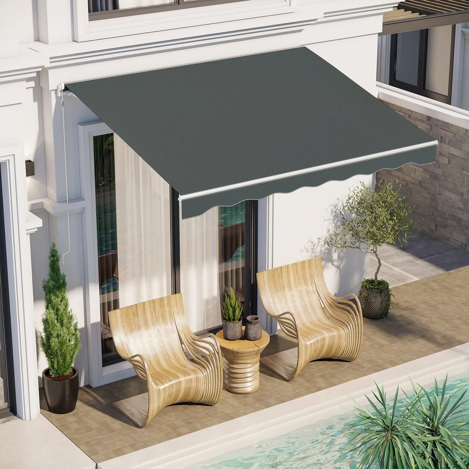 Brand New: Electric Retractable Awning 10' x 8' , Grey thumbnail