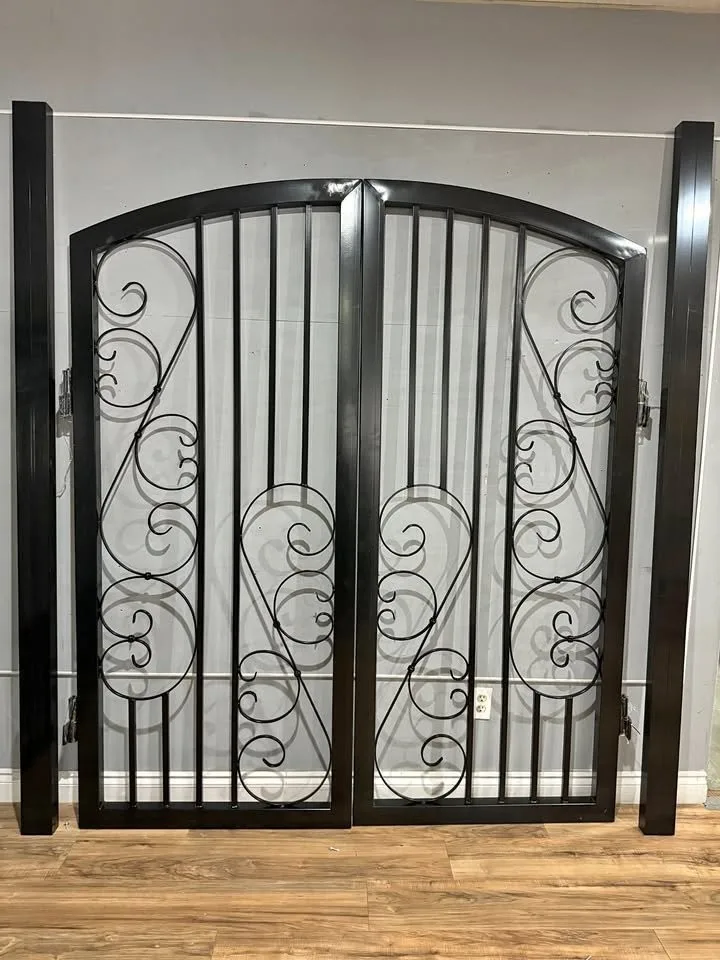 7 FT Wide Wrought Iron Galvanized Entrance Gates thumbnail