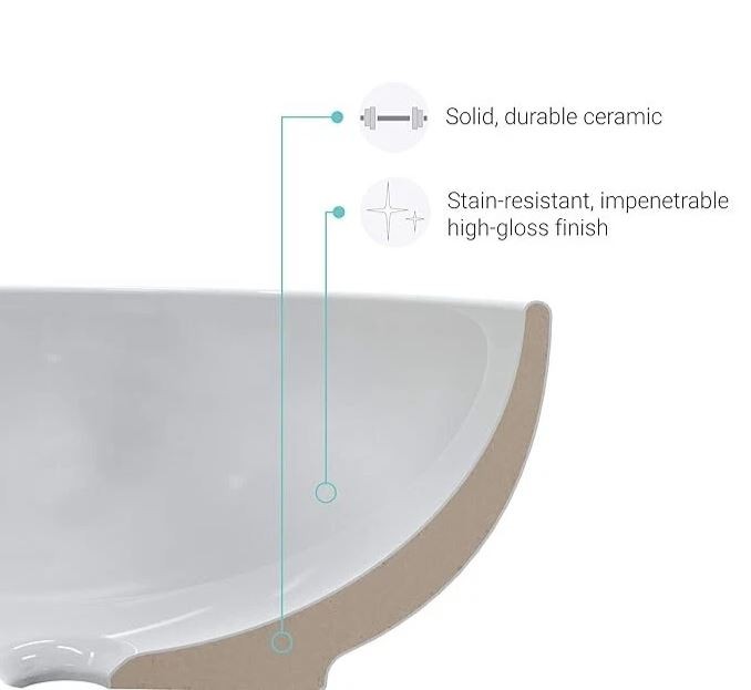 Chazohu Rectangular Modern Glossy white Bathroom Sink - photo 4
