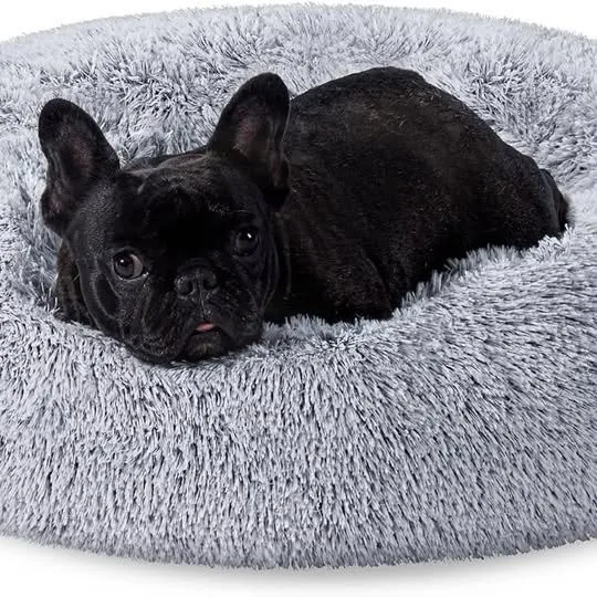 Dog Bed, Cat Bed, Soft Plush Surface, Donut-Shaped image indicator(2)