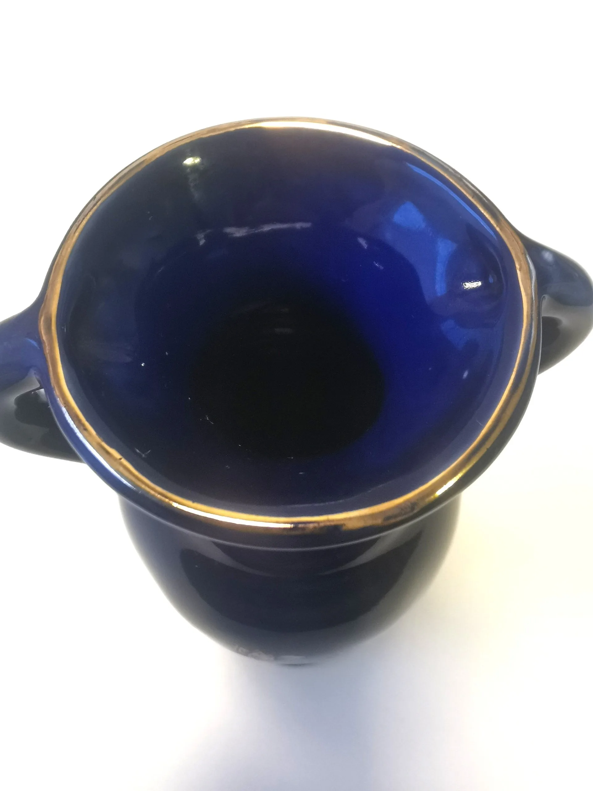 Vintage Cobalt Blue Vases Glass Bud Vase Botanical Vase Ceramic image indicator(4)