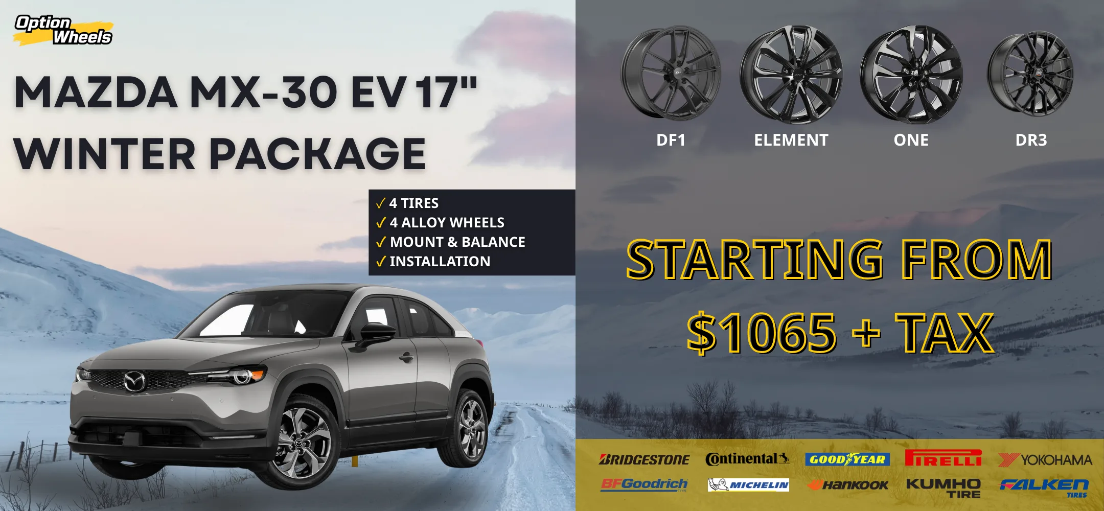 Mazda MX-30 EV 17" Winter Tire Packages – Complete Set thumbnail