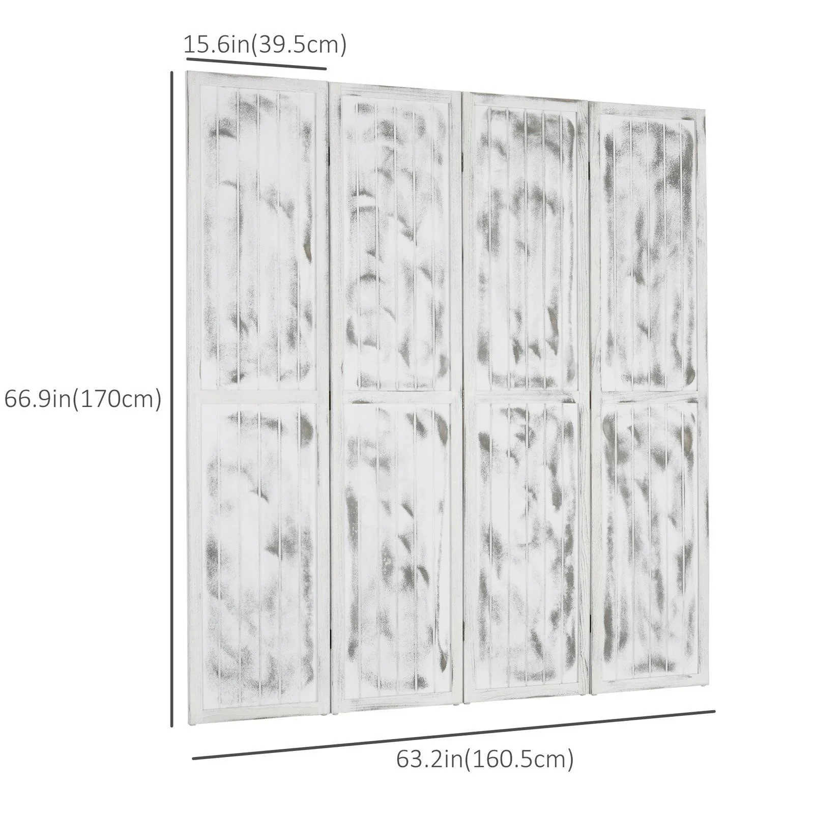Foldable Rustic White Room Divider - photo 4