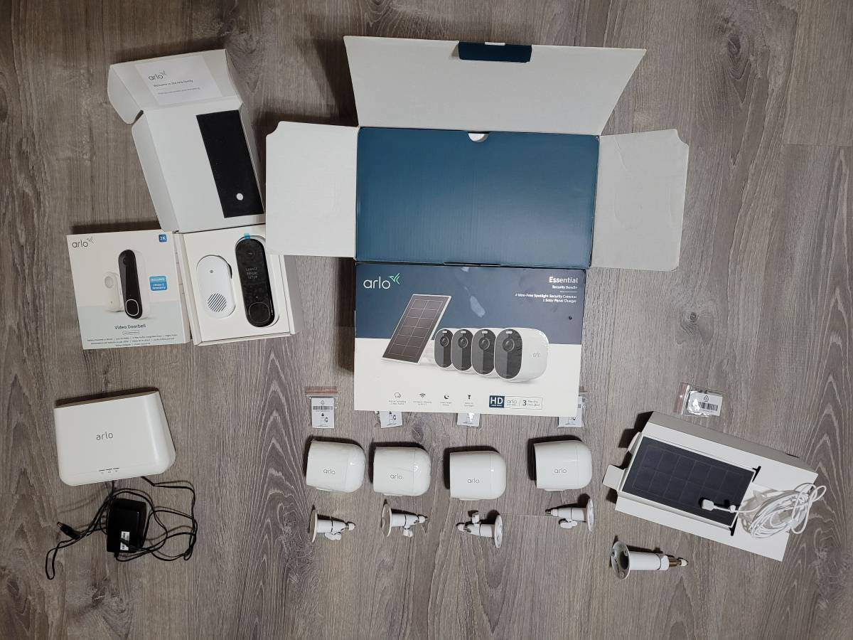Arlo Camera, Doorbell and BaseStation- No monthly fee needed