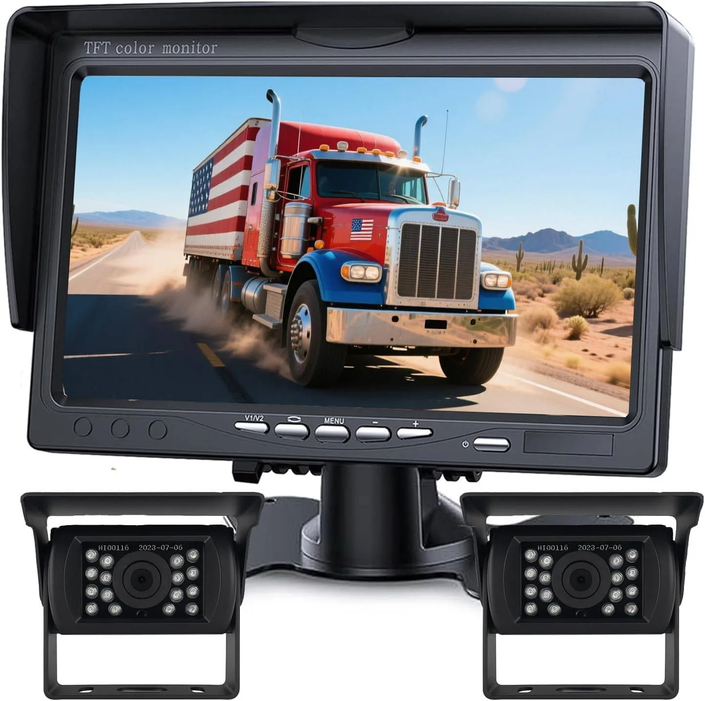 Backup Monitor Kit,7" Monitor, Rear View Camera (Dual Cam) thumbnail