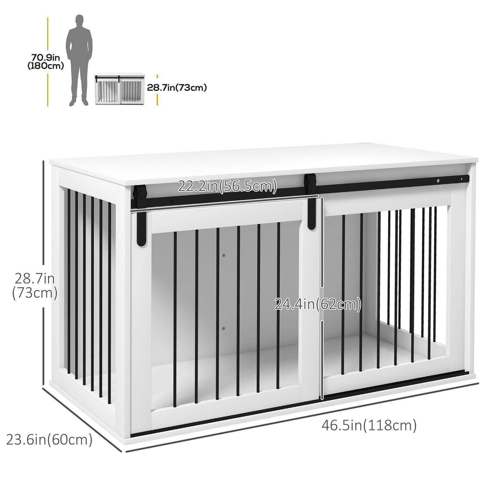New PawHut 46.5" Dog Crate Furniture, End Side Table for XL Dogs - photo 3