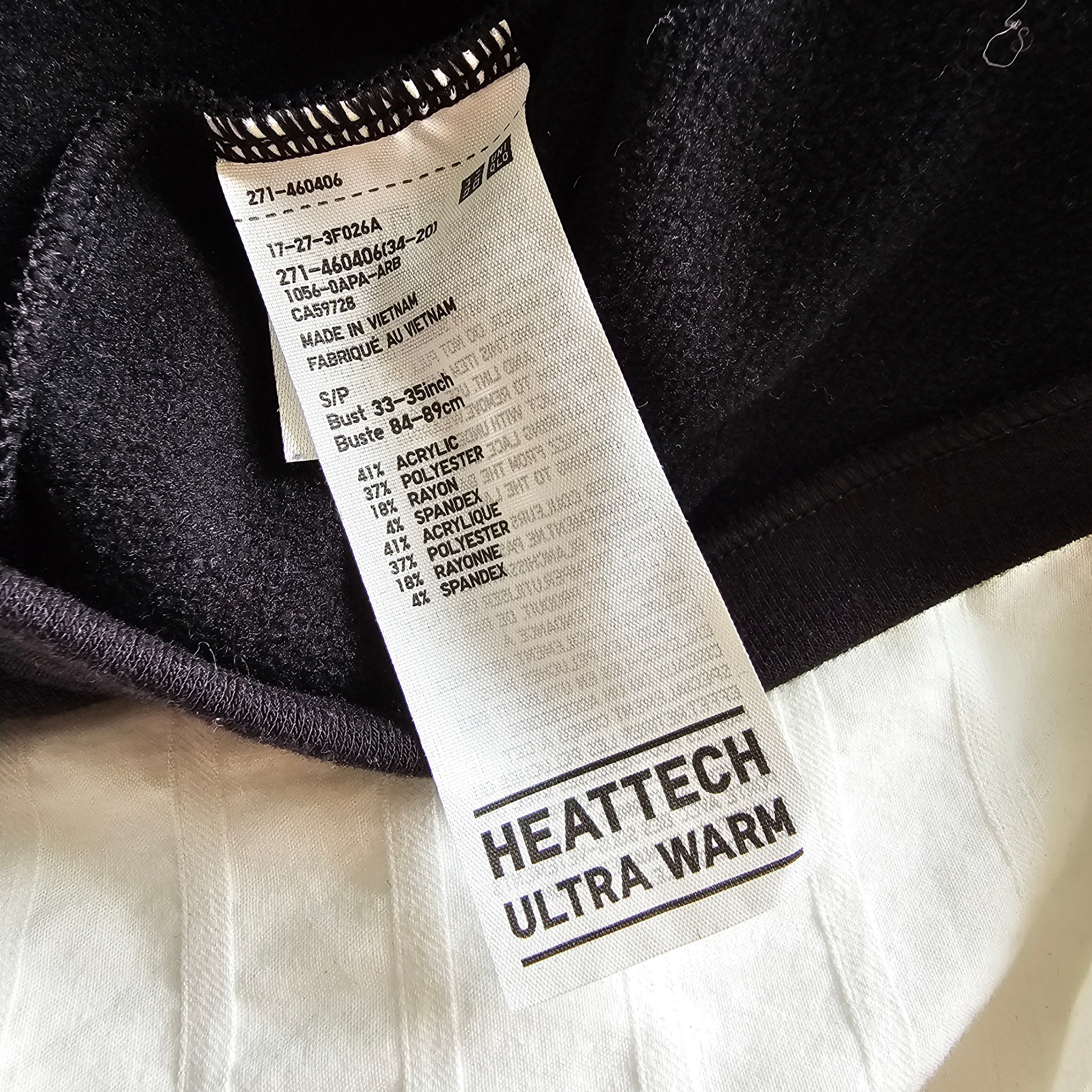 Uniqlo Heattech Ultra Warm Crew Neck Long Sleeve - Black - Sz S - photo 4