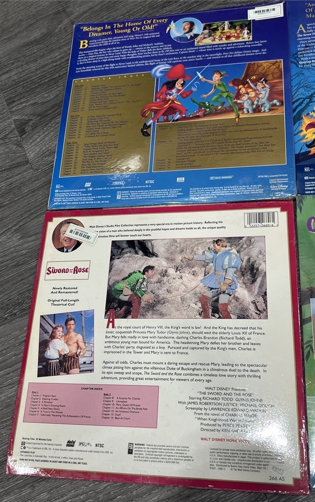 Sealed Disney LaserDiscs Peter Pan Jungle Book Sleeping Beauty + - photo 5
