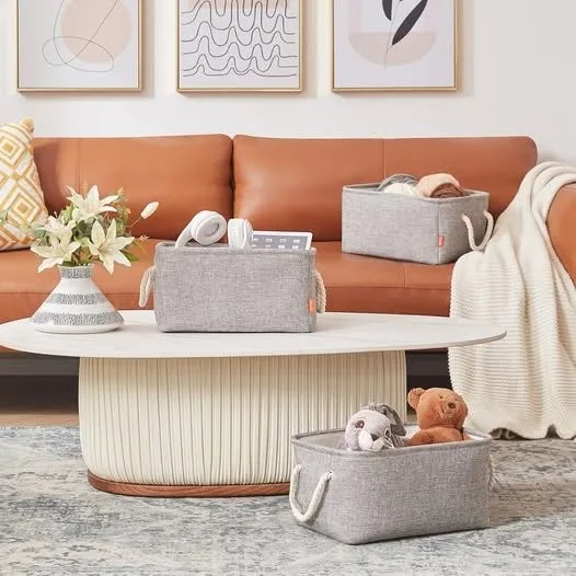 Home Organizers with Handles for Shelves, Set of 3, Grey image indicator(2)