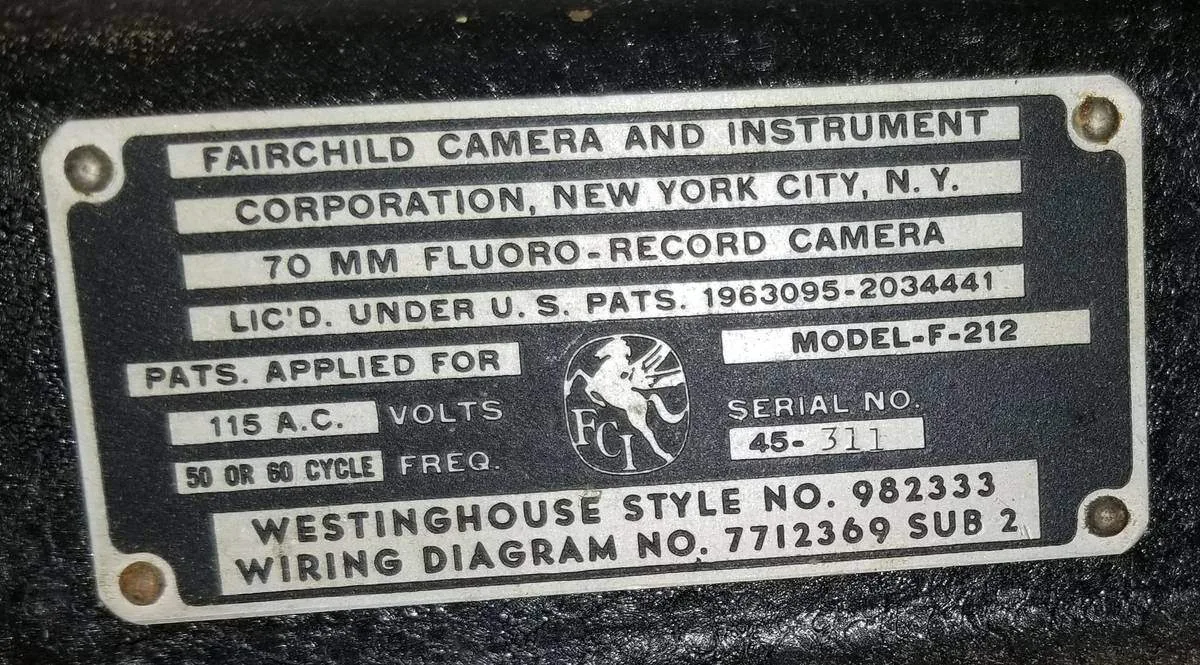 WWII Fairchild / Westinghouse PFX 70mm Photofluorographic Camera image indicator(2)