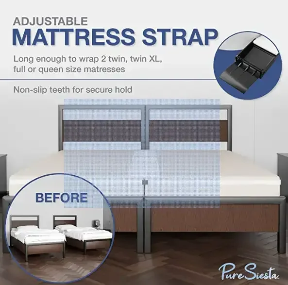 Bed Bridge - conversion kit Twin to King Bed Gap Filler w strap image indicator(7)