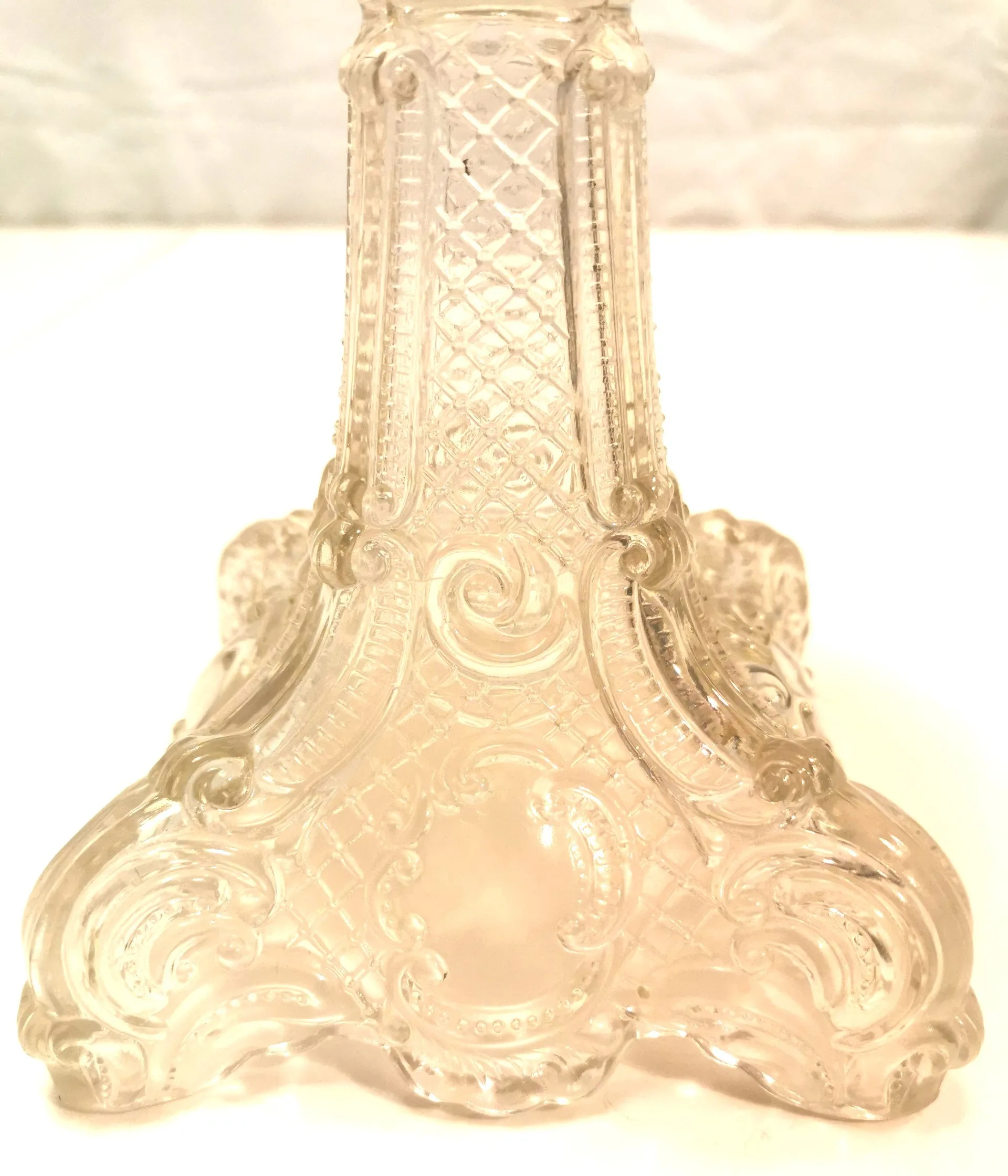 Large Excellent Condition Vintage Lamp Clear Decorative Base 19" image indicator(10)