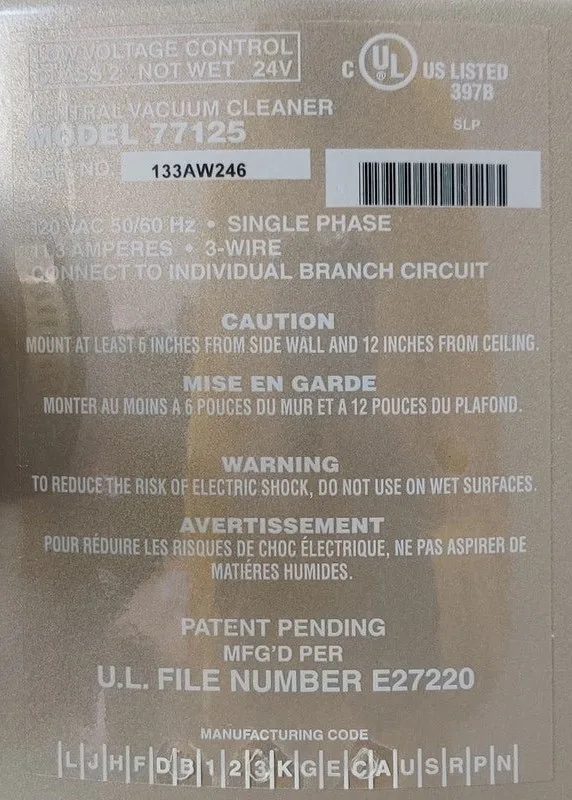 VACUFLO FC350 Filtered Cyclonic Central Vacuum – Used, Like New image indicator(5)