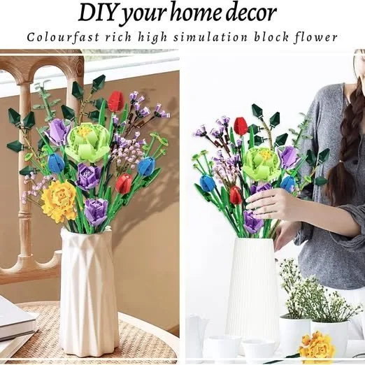 Lego Flower Bouquet Building Kit, 999Pcs image indicator(2)