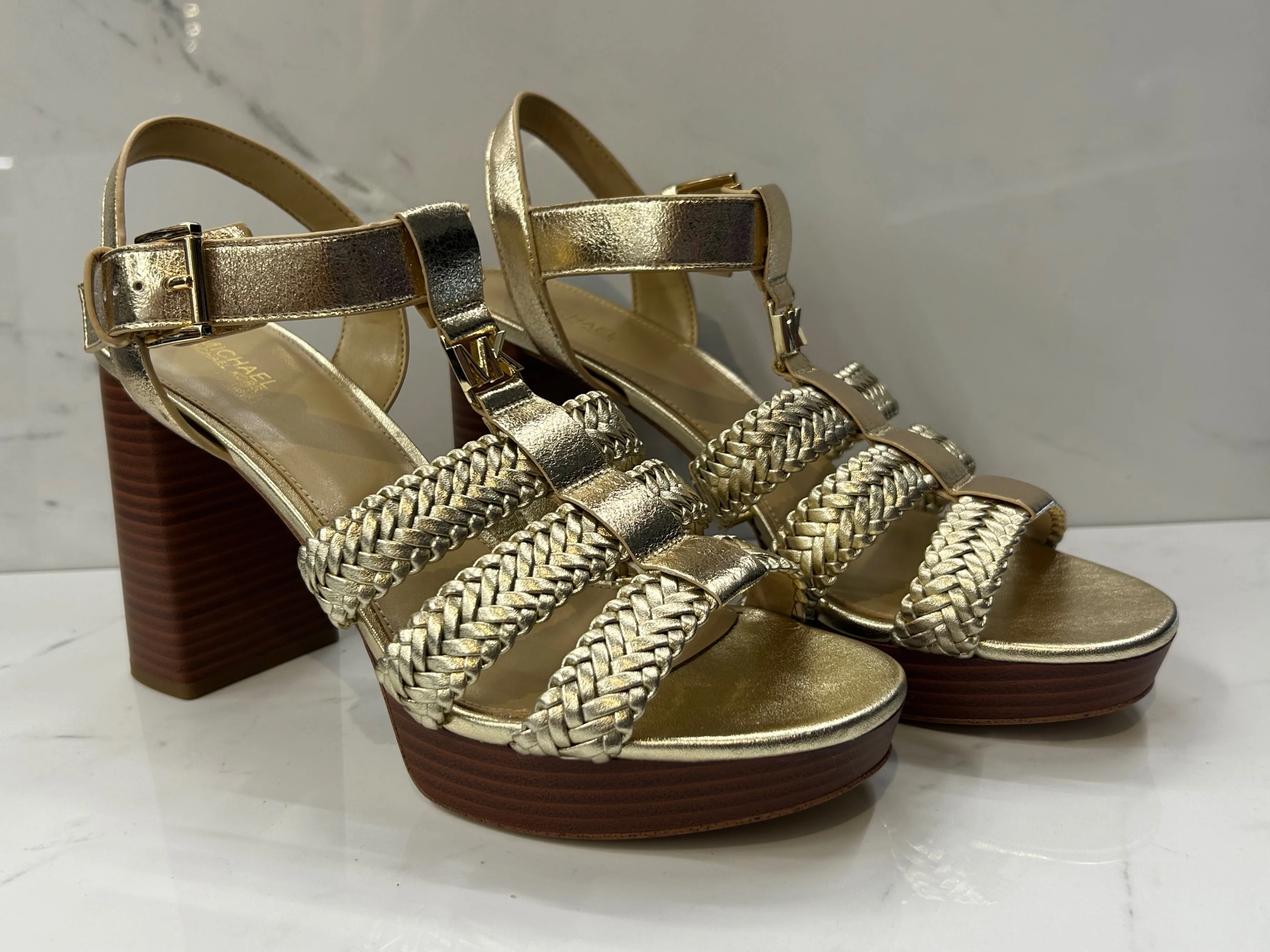 Michael Kors Reed Gold Platform Sandal thumbnail