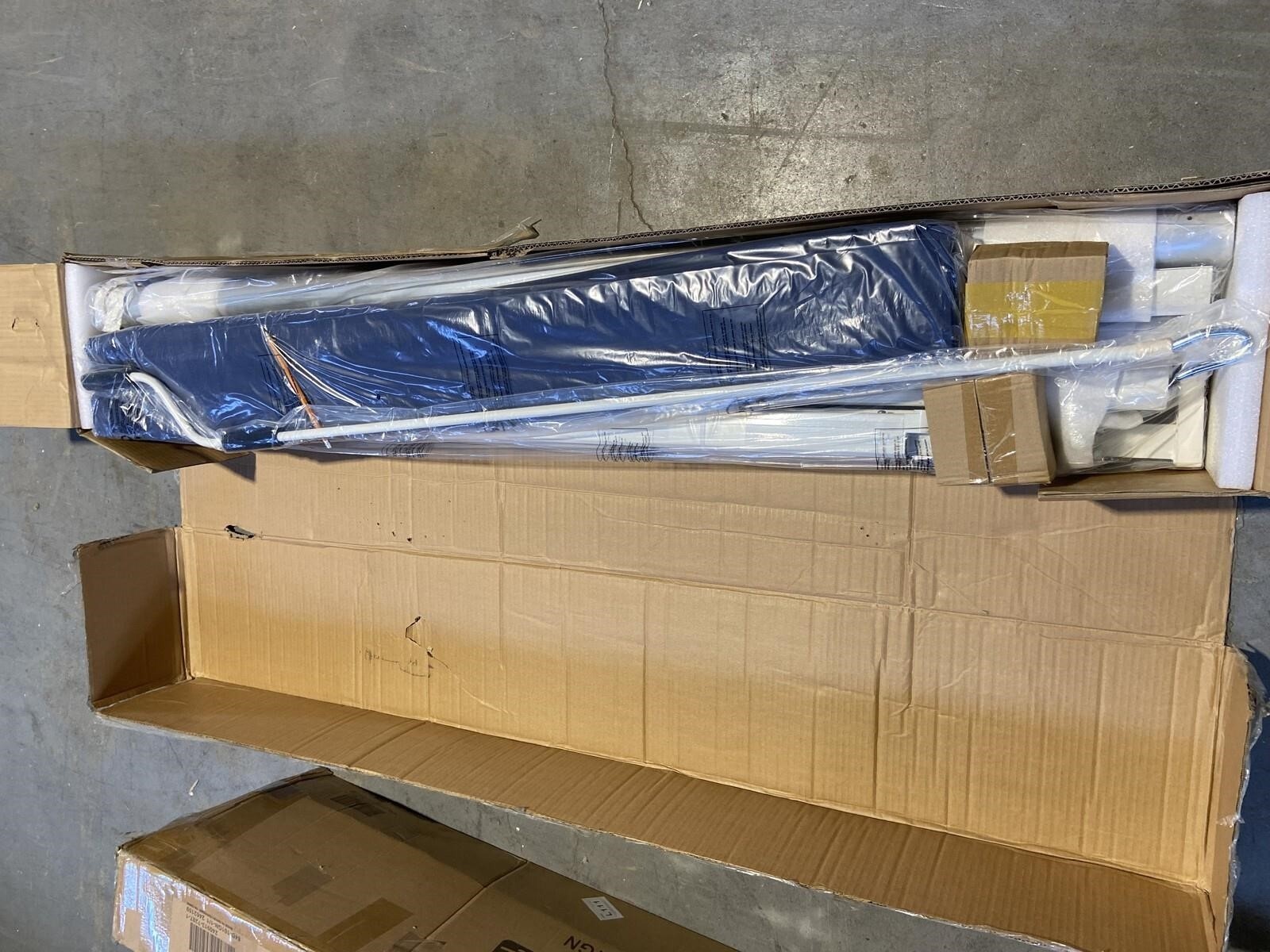 New: Awning, 10' x 8' Manual Retractable, with Alum. Frame, Blue - photo 5