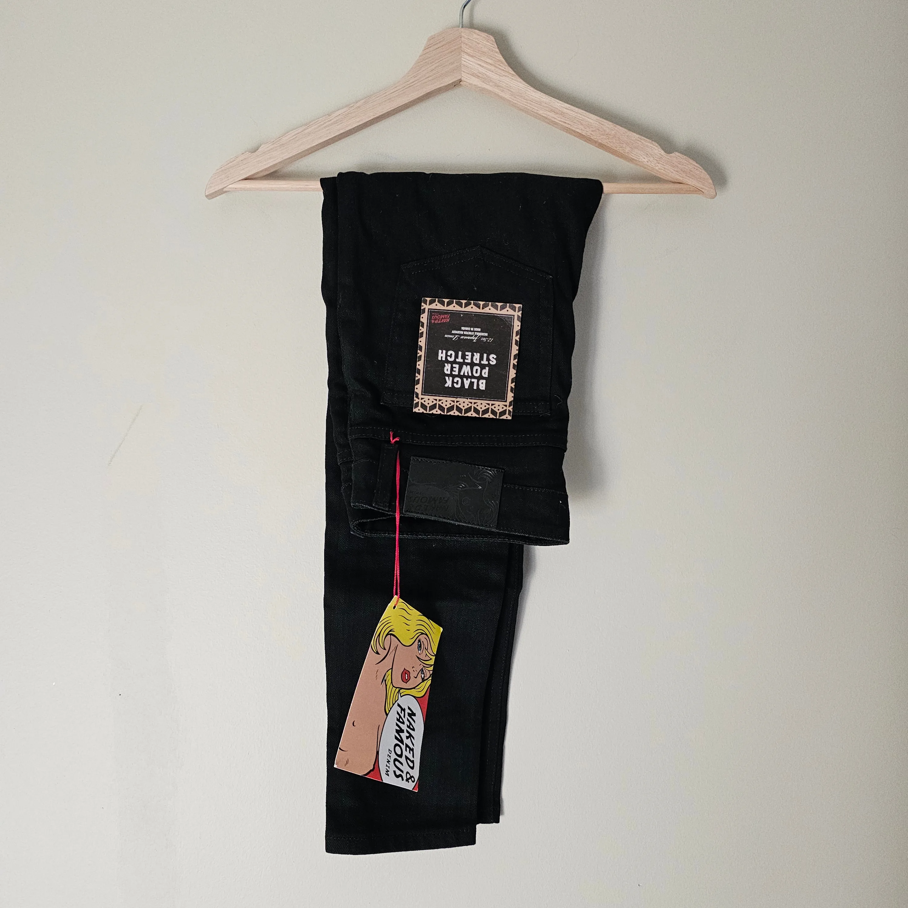 NWT Naked & Famous The Crop Skinny Jeans - 2018 - Black - Sz 27 thumbnail