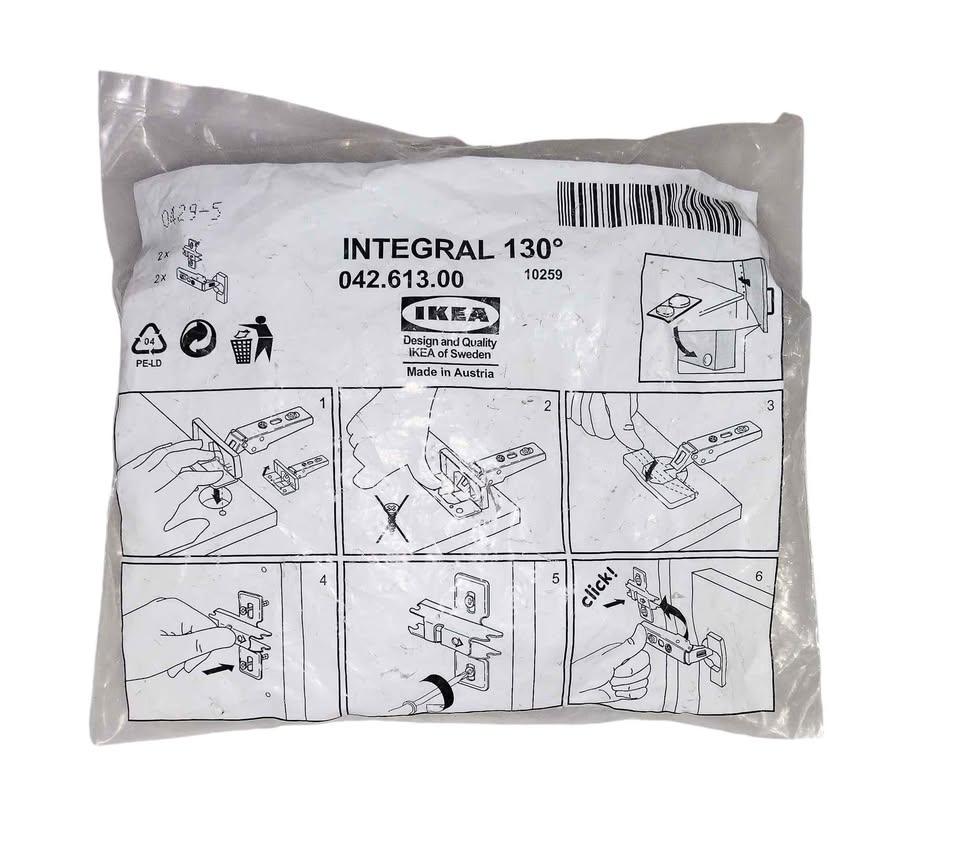 IKEAS CABINET HINGES INTEGRAL701.323.75  kitchen New Sealed 1pk