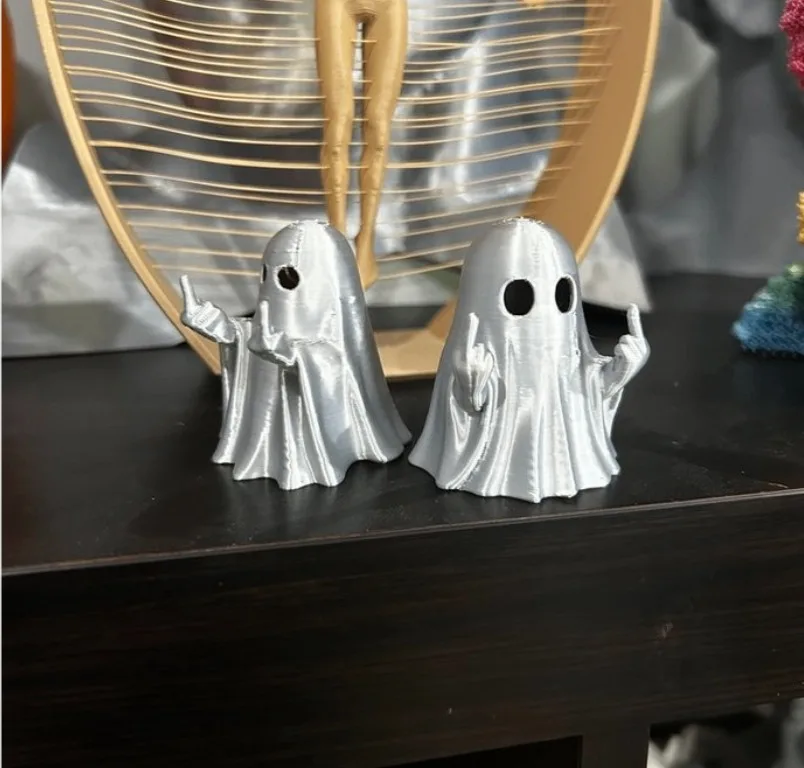 (2PCS)Flipping-off Ghost Figurine | Funny Halloween Decor thumbnail