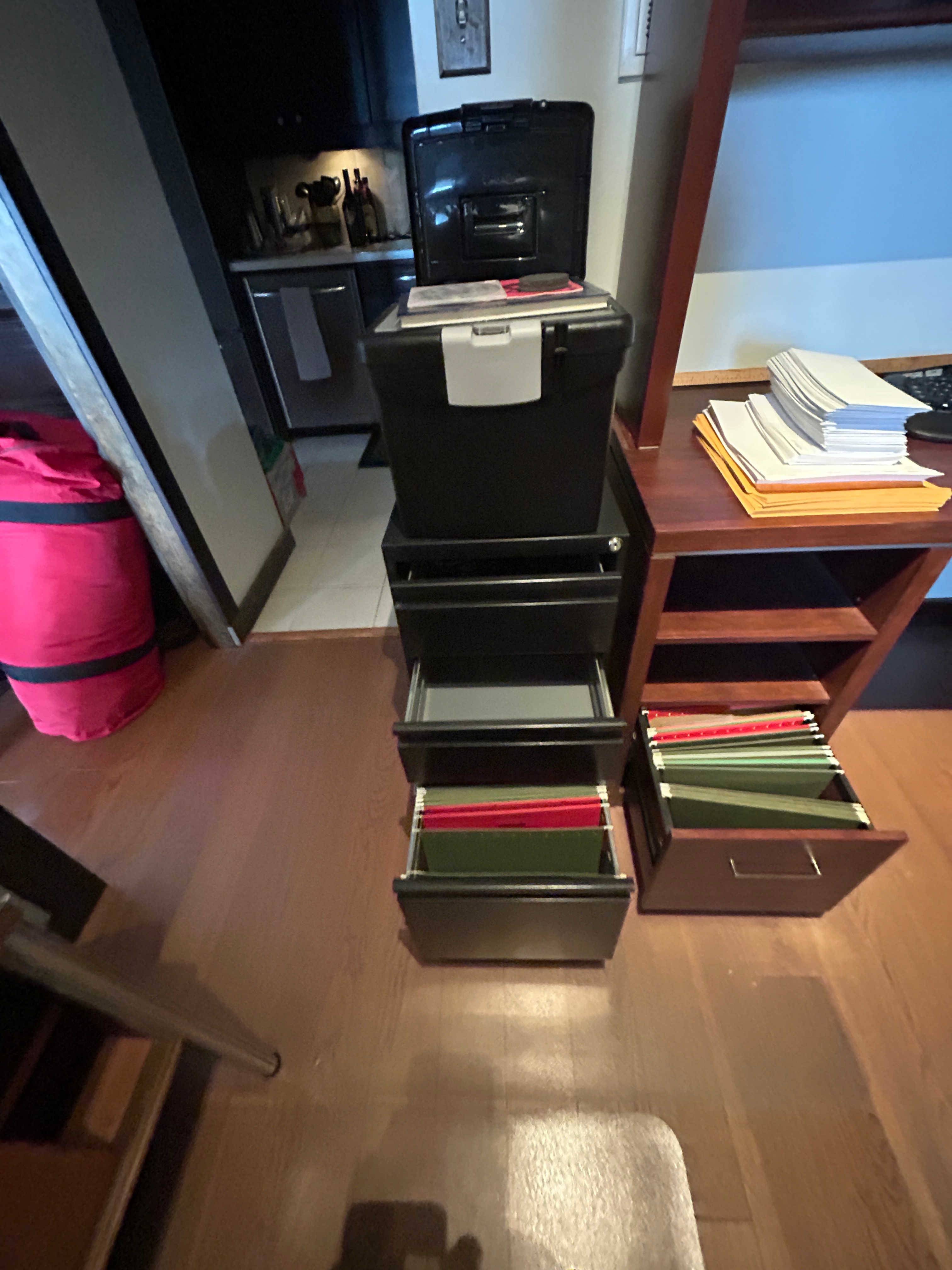 Metal Filing cabinet on wheels