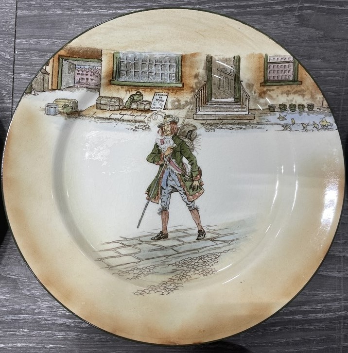 8 Early 1900s Royal Doulton Plates & Falstaff Bowl Dickens&Burns - photo 5