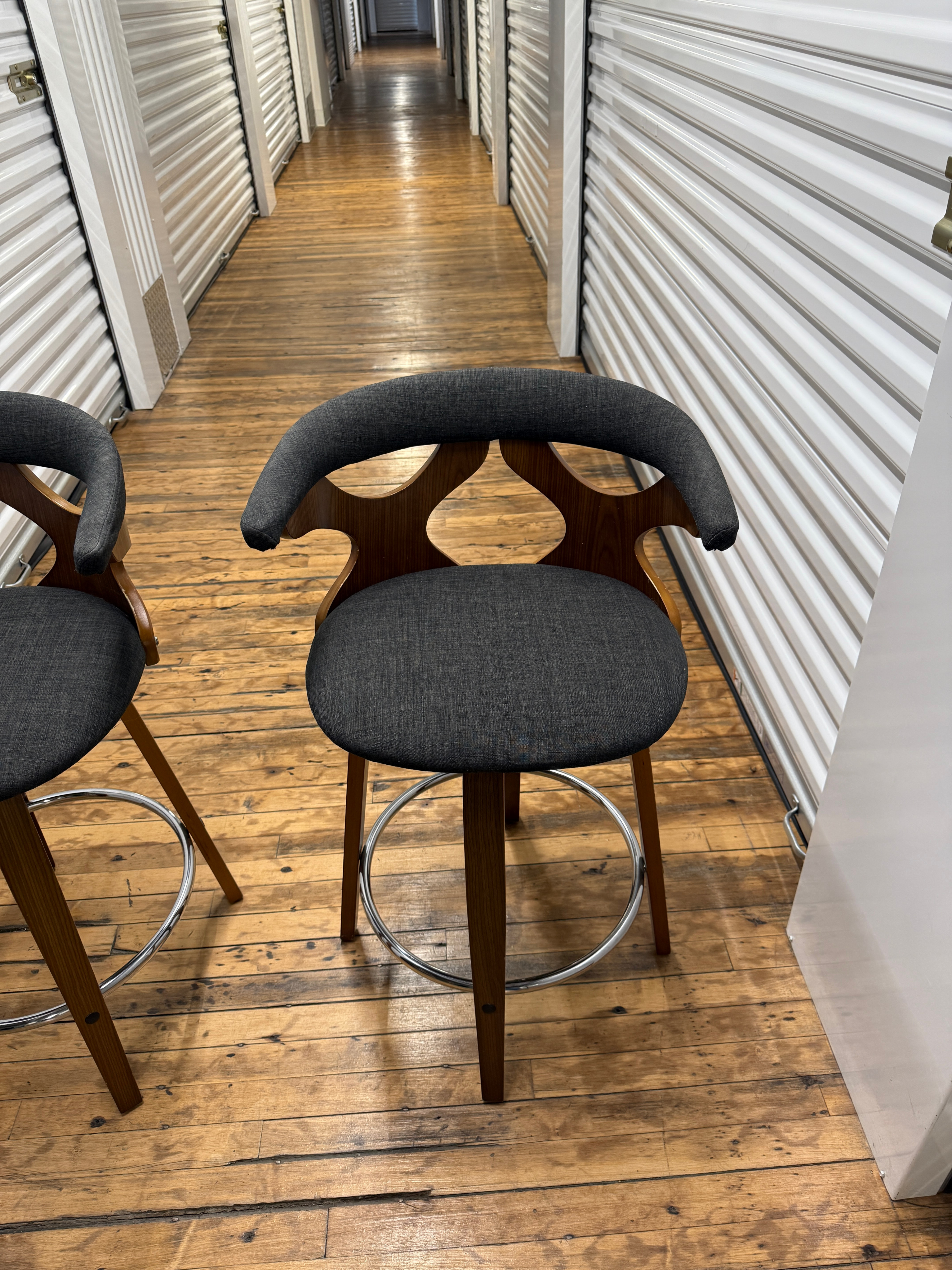 Mid-Century Modern Counter Height Barstool Set - Swivel - photo 3