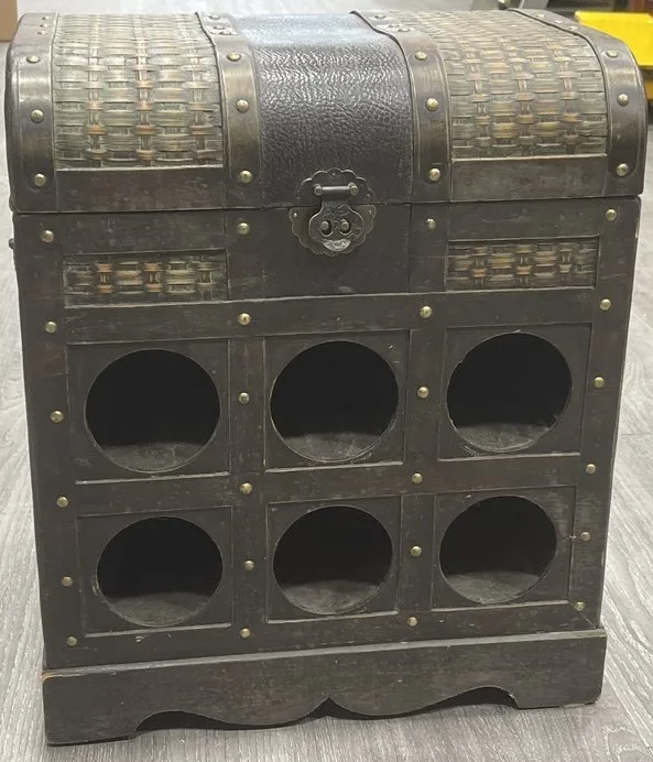Treasure Chest Wine Rack with Storage – Decorative & Collectible thumbnail
