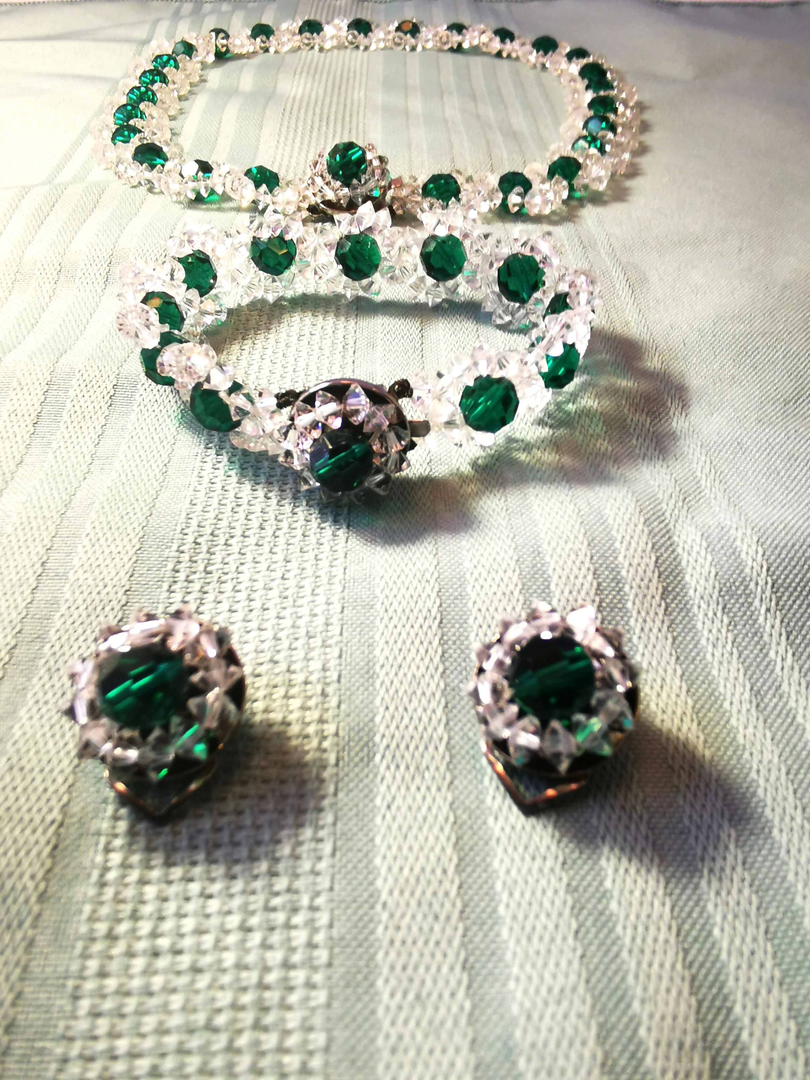 Set Elegant Green Crystal – Necklace, Bracelet & Earring Vintage image indicator(6)