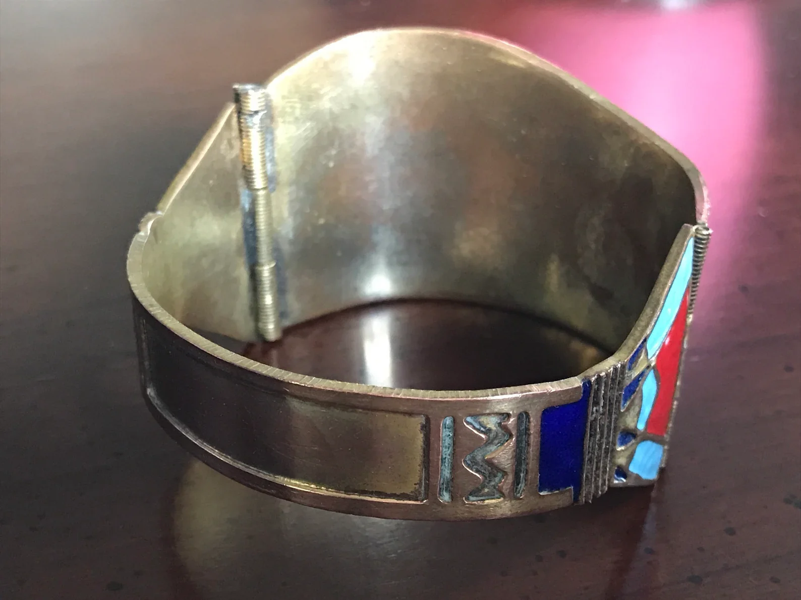 Eye of Horus Enamel Cuff Bracelet - Egyptian Revival - photo 5