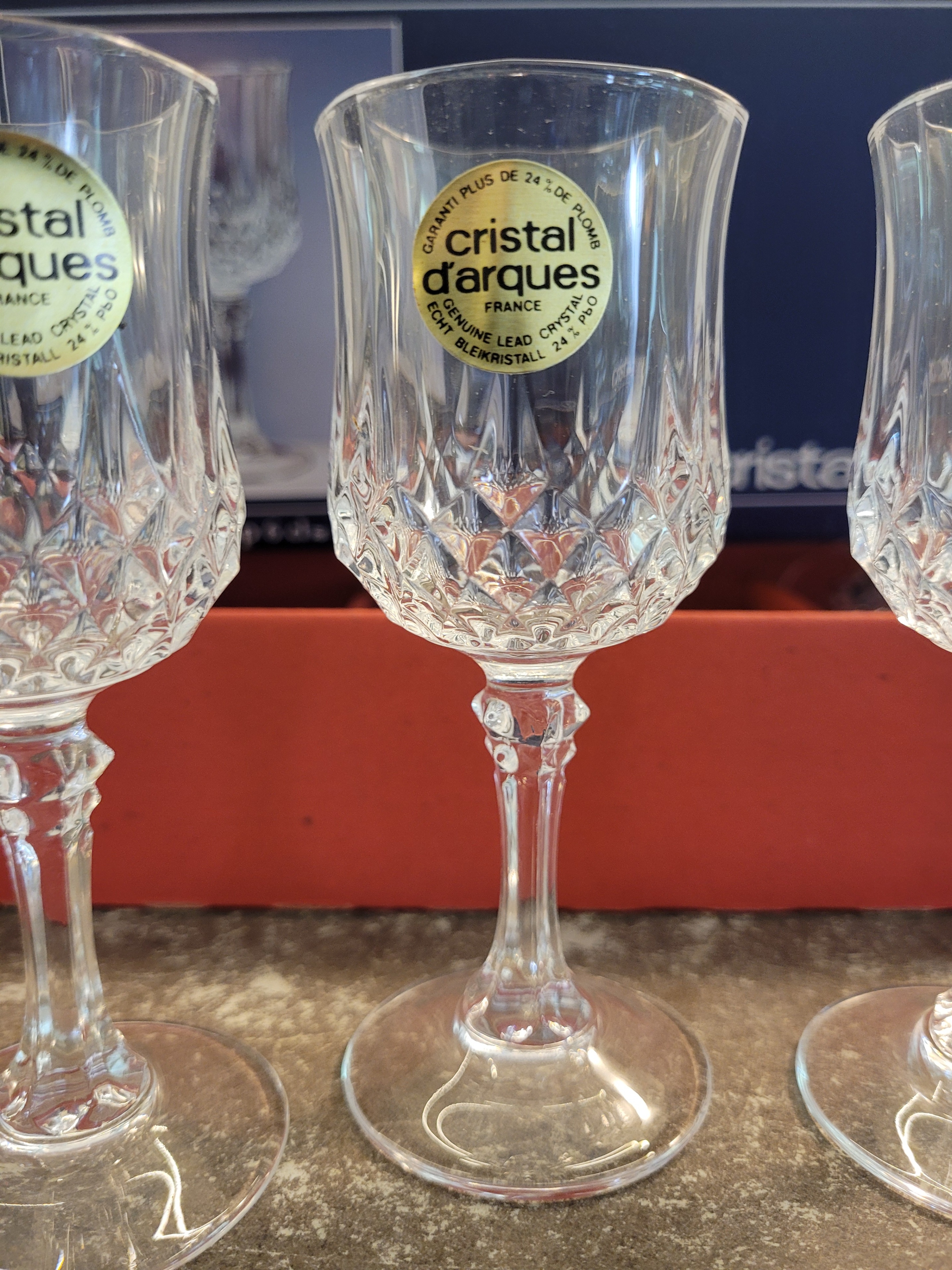 Vintage Set of Cristal D'Arques Longchamp Crystal Glasses