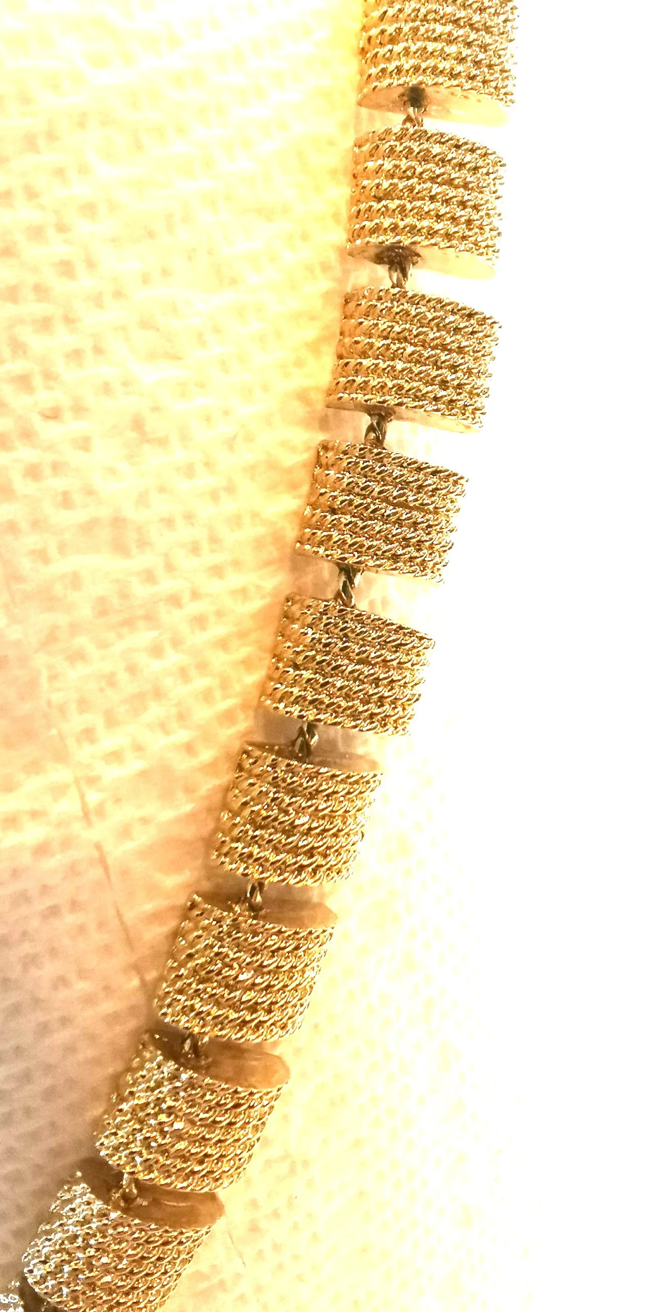 Napier Goldtone Necklace / Small Squares Linked Vintage image indicator(7)