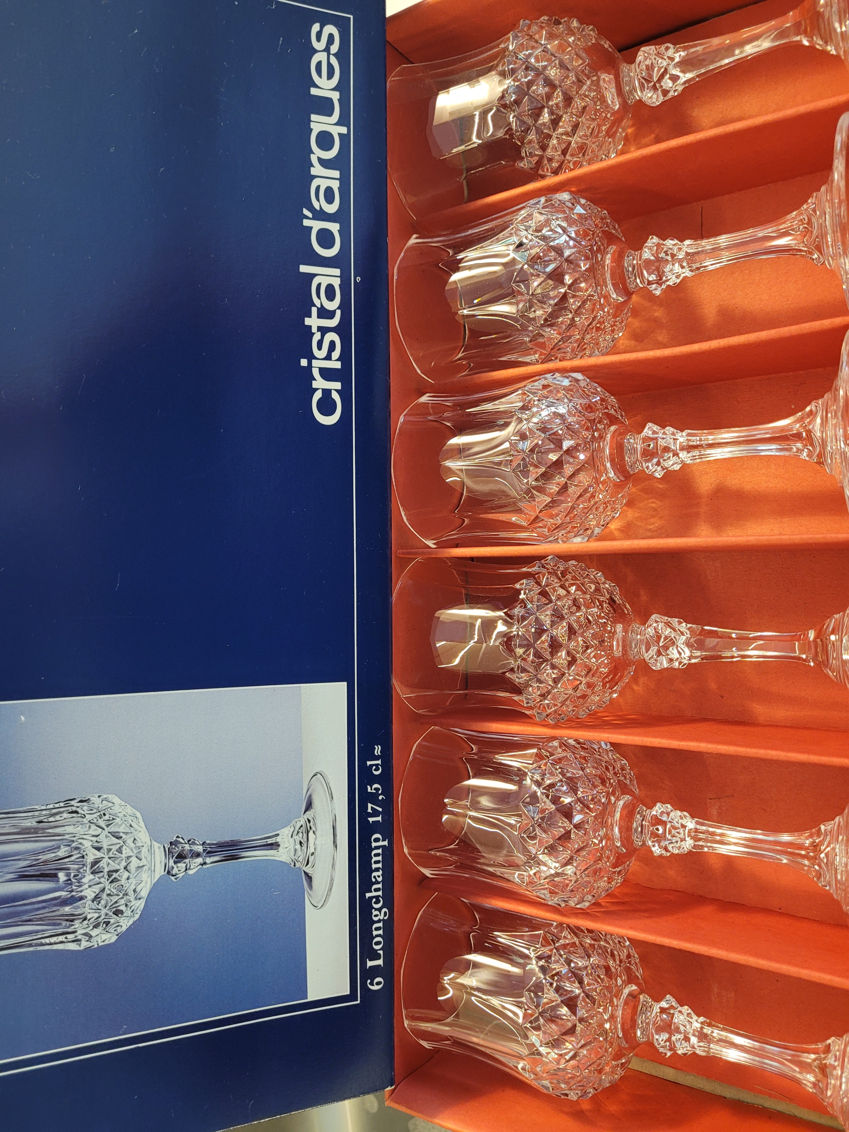Vintage Set of Cristal D'Arques Longchamp Crystal Wine Glasses - photo 5
