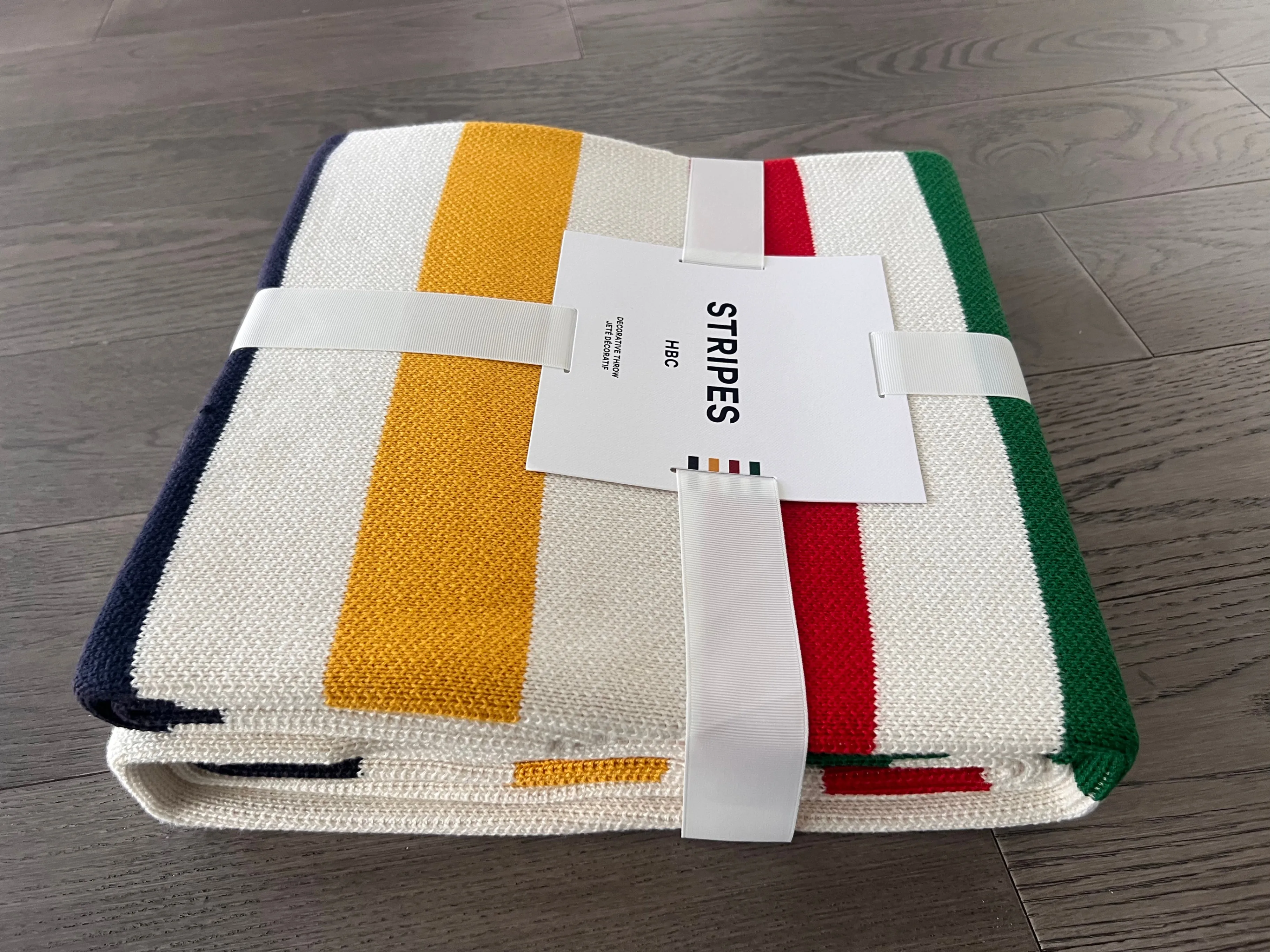 Hudson Bay Company Cotton Knit Throw, Multi-Stripe Blanket image indicator(2)