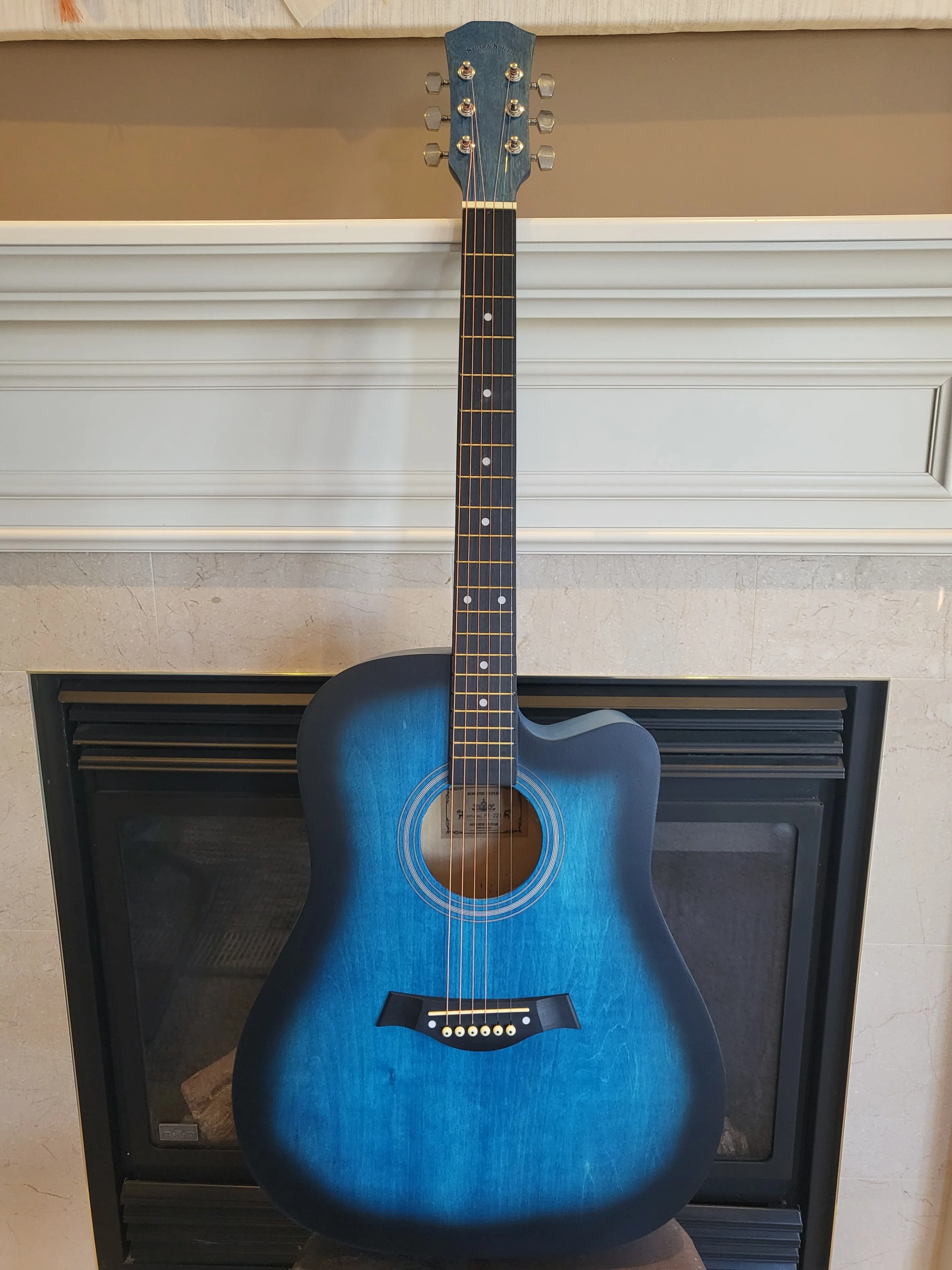 Acoustic Guitar for beginners Blue matte Package thumbnail