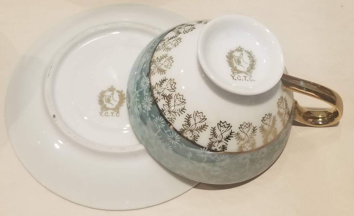 Vintage Y.C.T.C. Porcelain Tea Cup & Saucer Set Gold 6 Pairs - photo 3