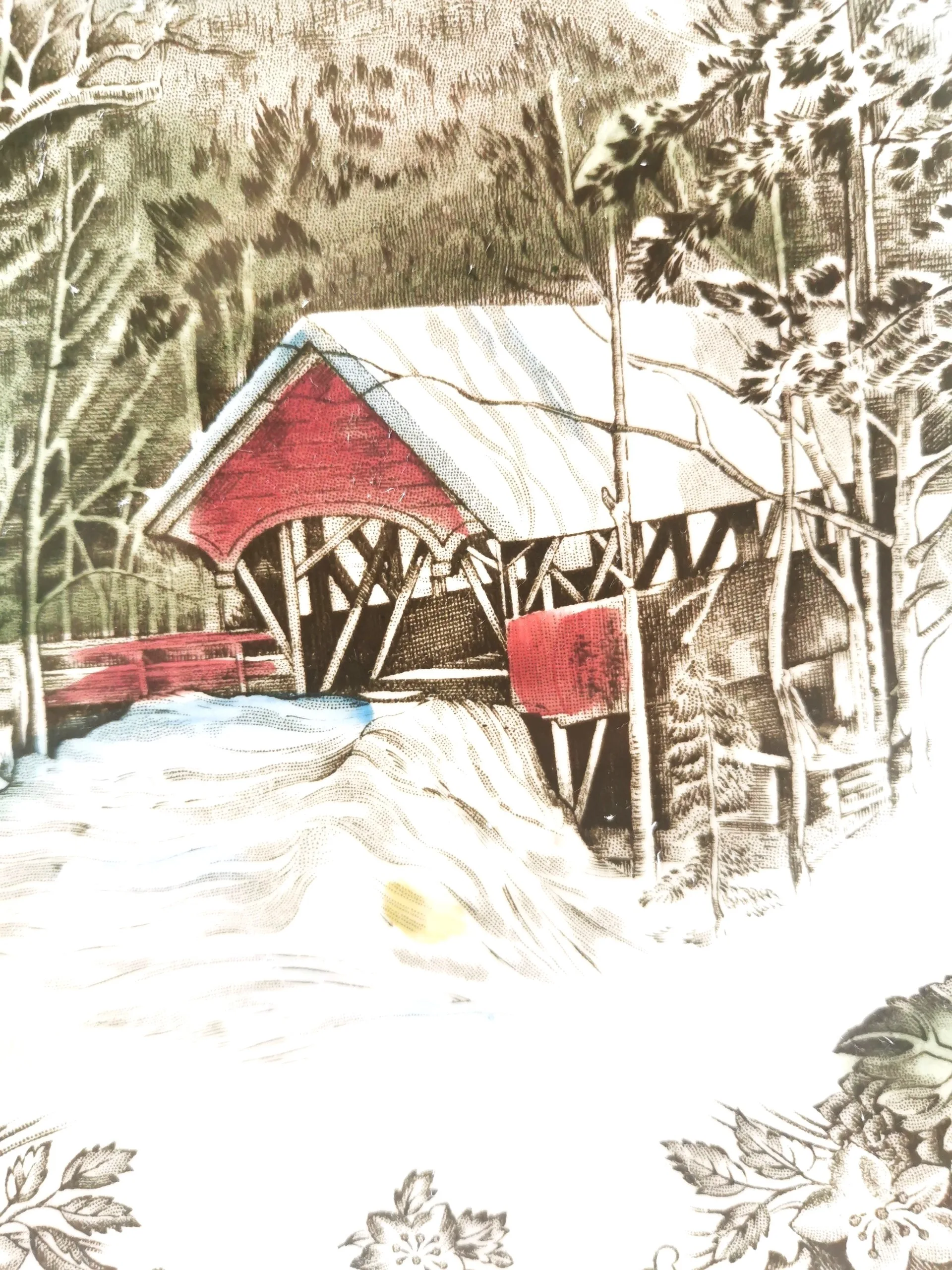 Covered Bridge JOHNSON BROTHERS Meadowsweet Myott Sons Eng. Vint image indicator(5)