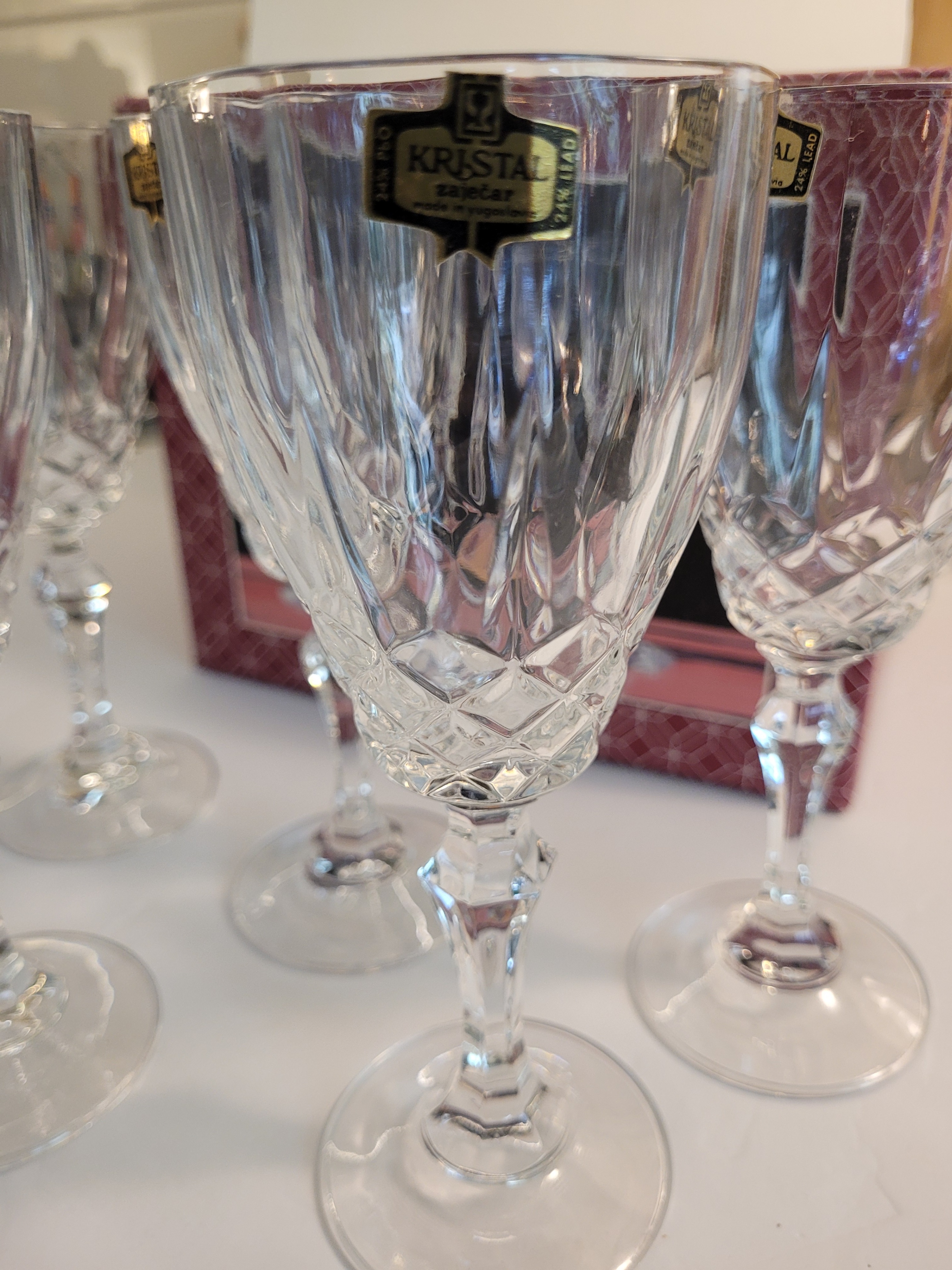 Boxed set of six (6) Crystal D'Adriana Nobility Wine Glasses - photo 2