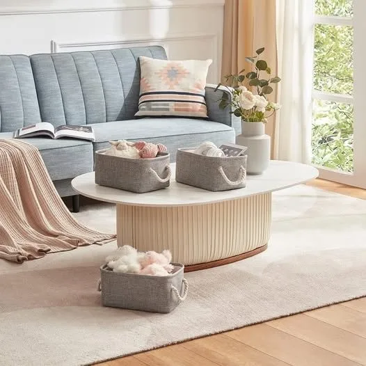 Home Organizers with Handles for Shelves, Set of 3, Grey image indicator(7)