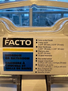FACTO Bedroom/Bathroom Satin Nickel Door Handle - photo 2