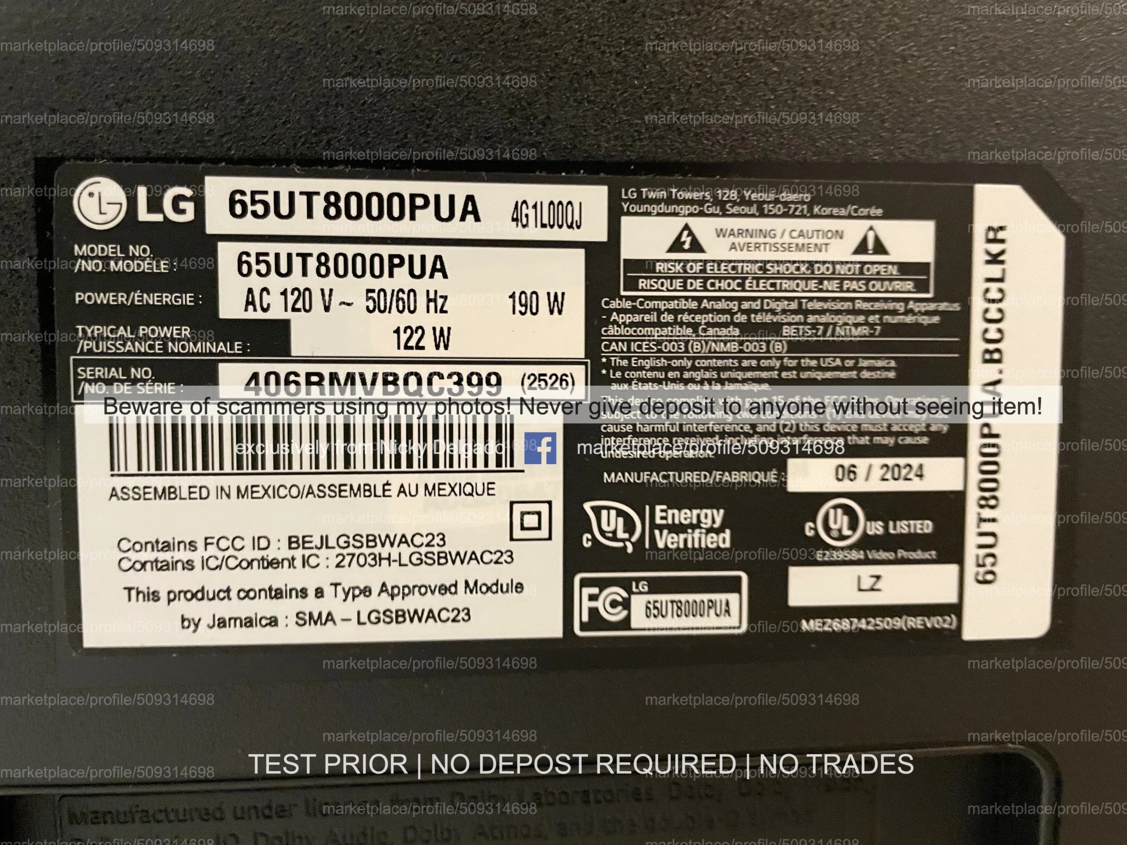 LG 65" 65UT8000PUA 4K UHD HDR Smart LED TV – New! $475 FIRM image indicator(2)