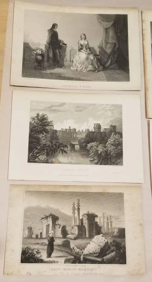 Premium Lot – 18 Antique 1800s Steel Engravings & Etchings image indicator(8)