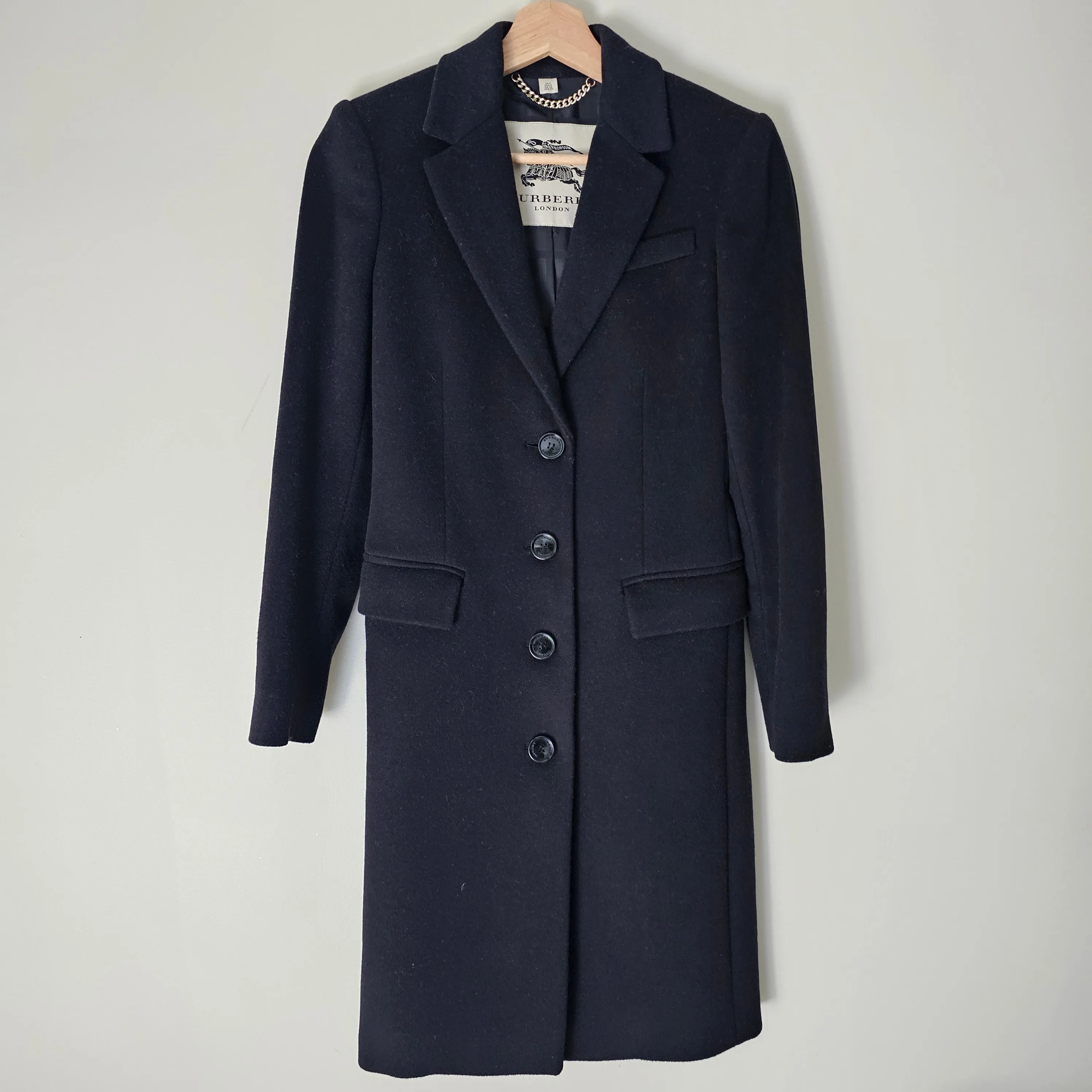 Burberry London Wool Cashmere Coat - Black - Sz UK2/US0/IT34 thumbnail
