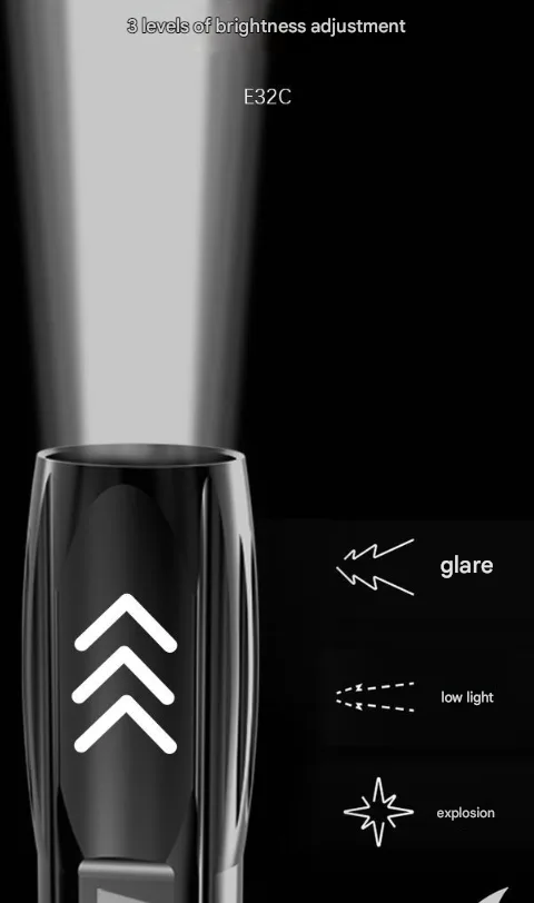 Super bright flashlight rechargeable glare long-range xenon lamp image indicator(9)