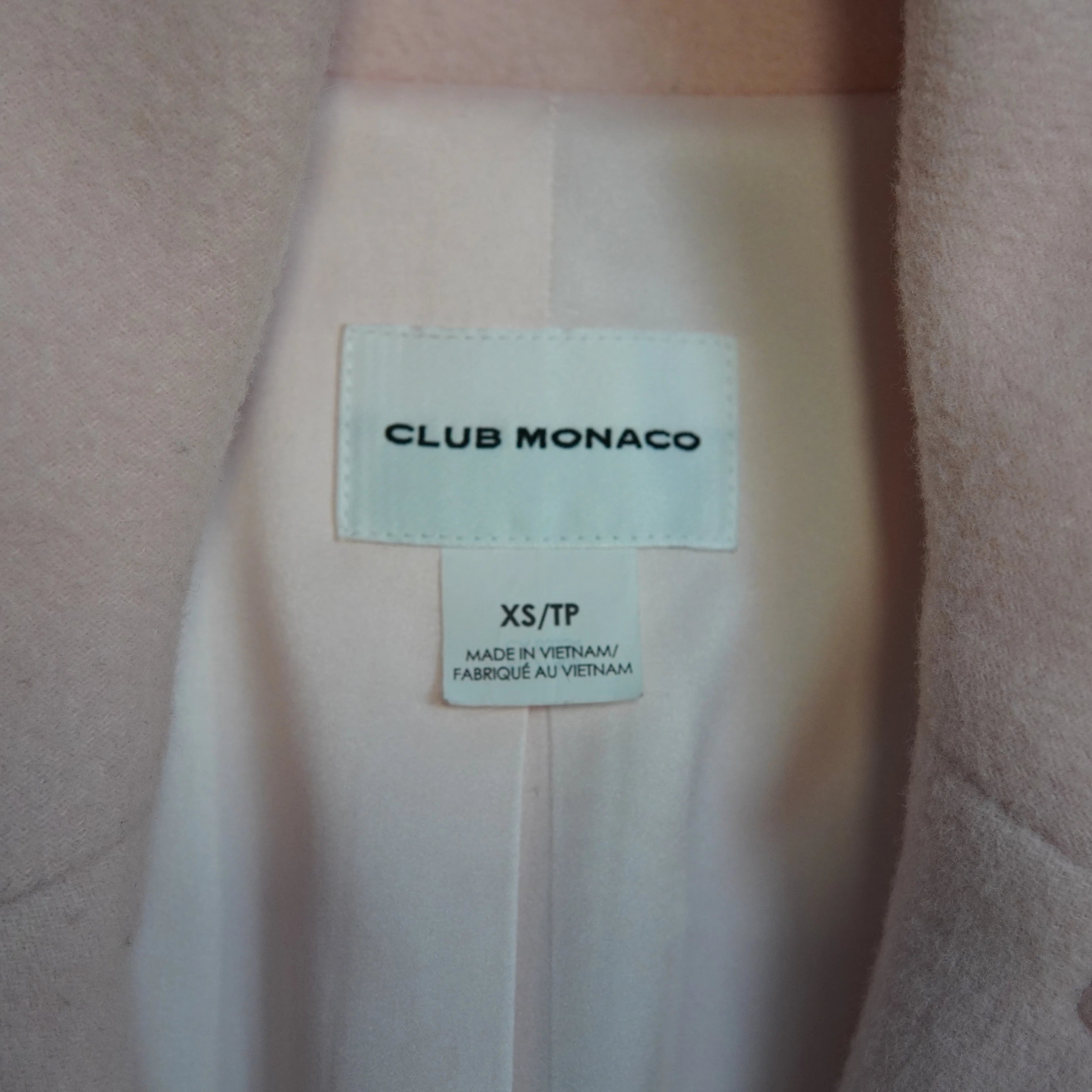 Club Monaco Daylina Wool Blend Coat Light Pink XS image indicator(10)
