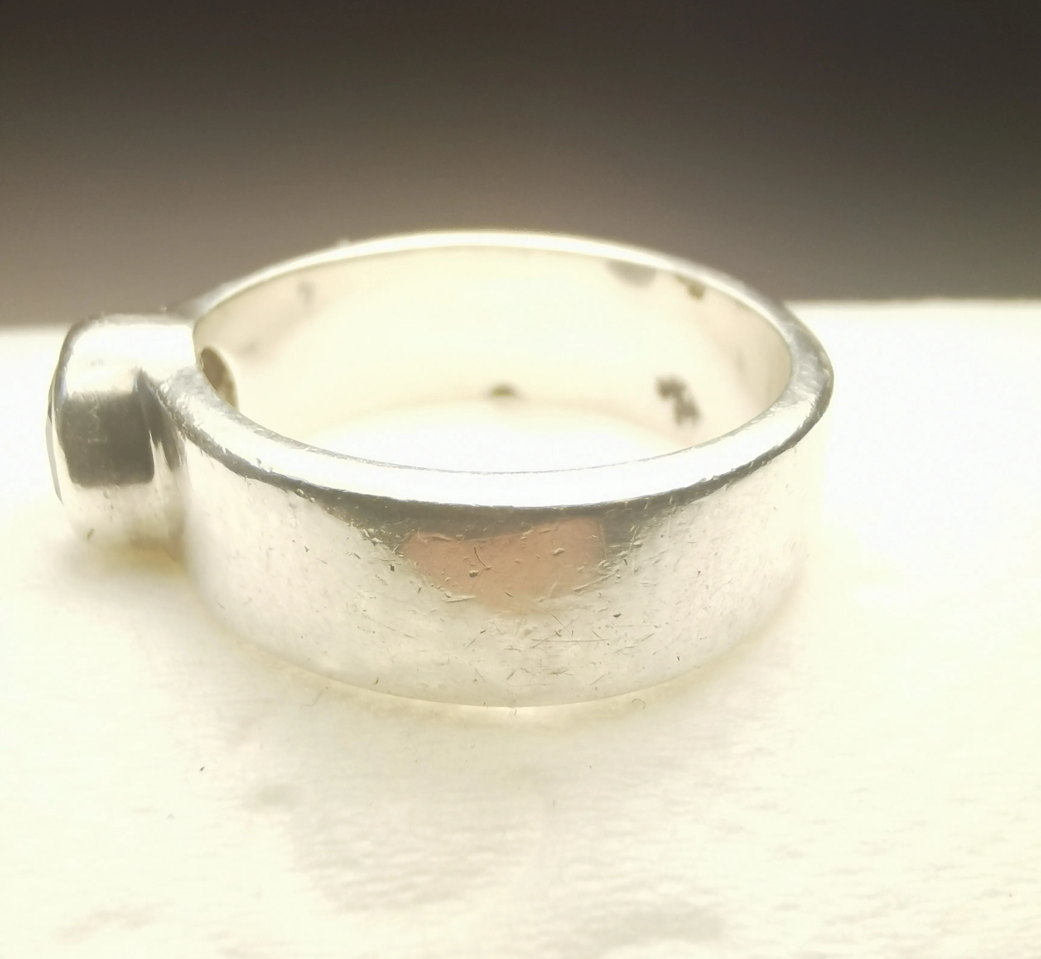 Silver Ring Purple Gemstone Size 7-  925 Solid Silver Band image indicator(10)