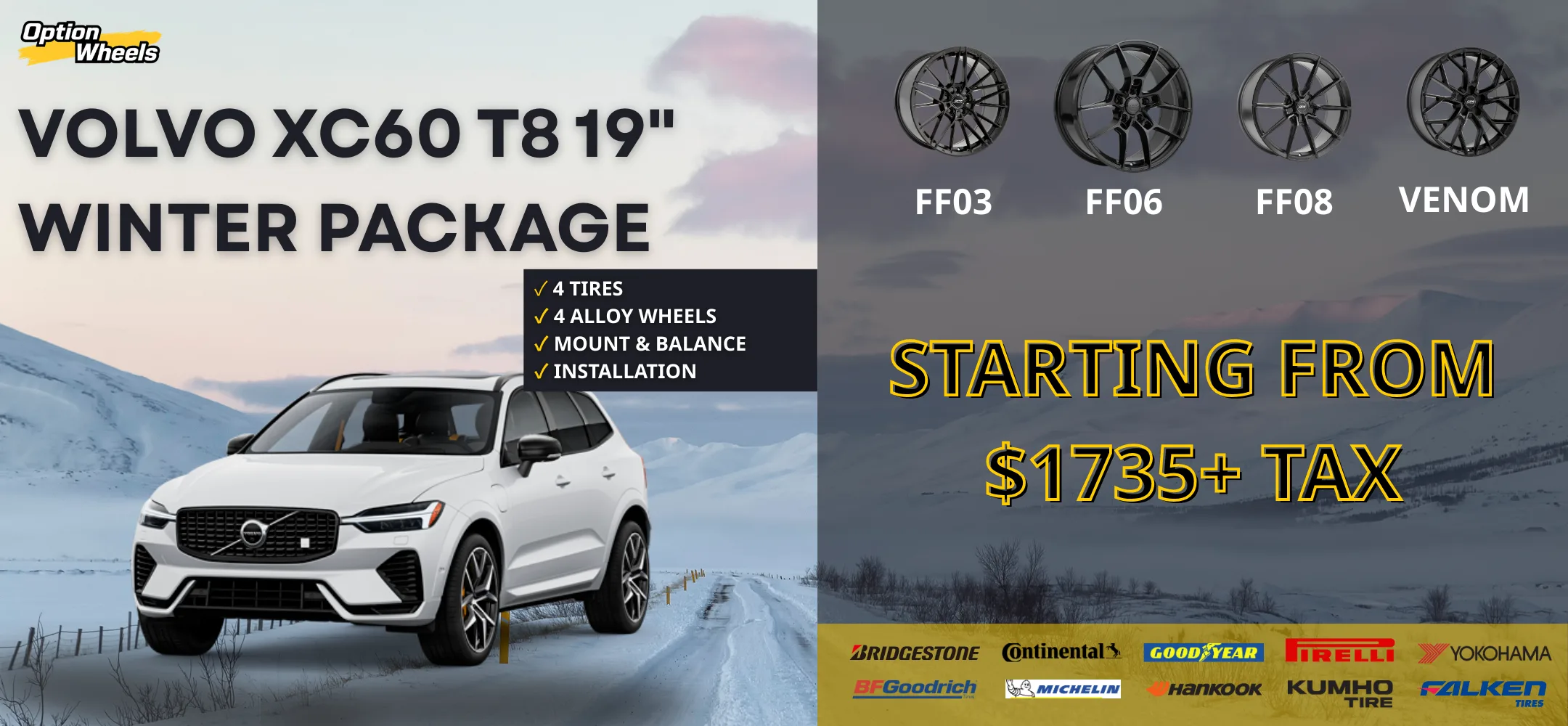 Volvo XC60 T8 19" Winter Tire Packages – Complete Set thumbnail